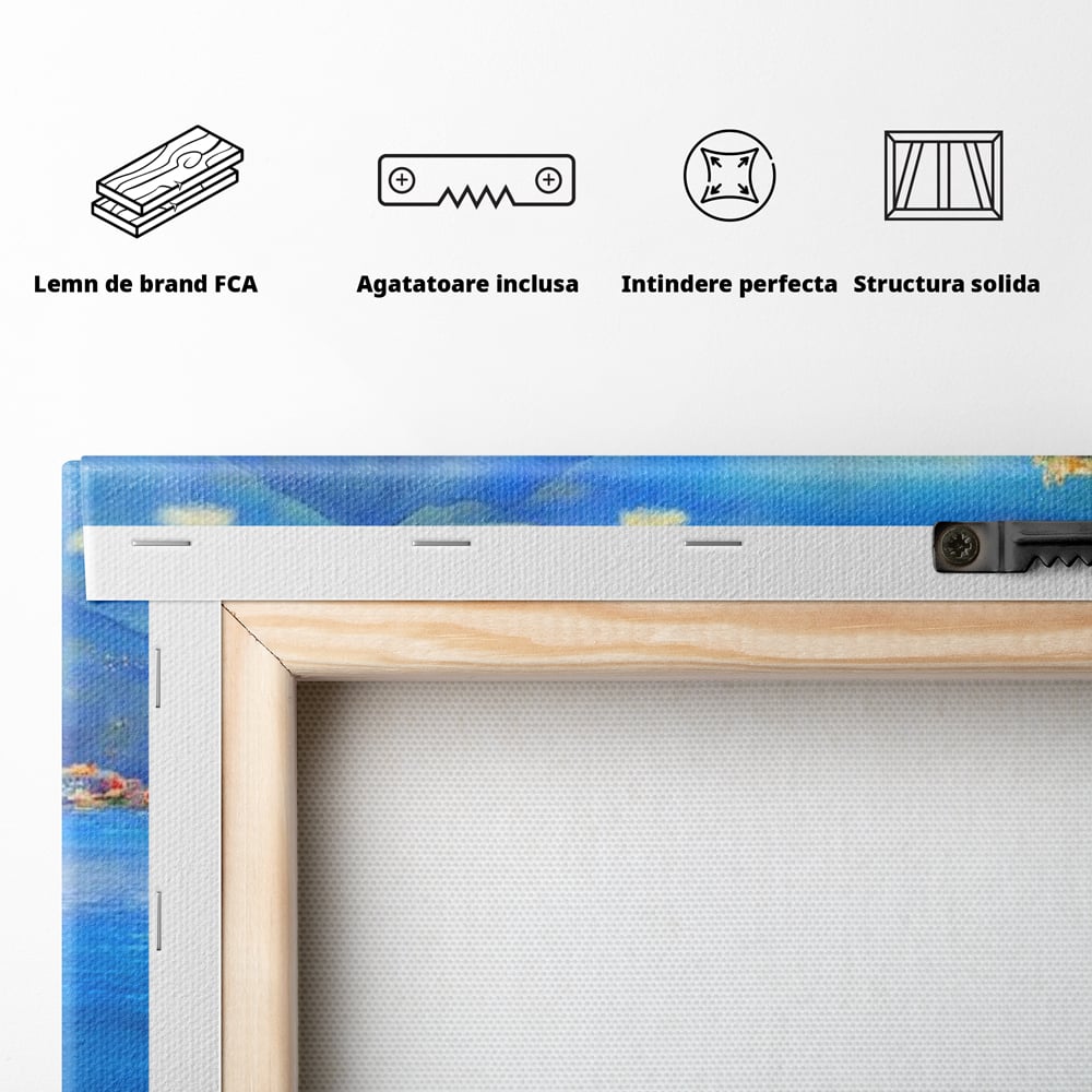 Tablou Canvas Premium, LuxCanva® O1027, Lumina peste Napoli, Oras, Coasta, Italia, Mediterana, Soare, Munte, Mare, Casa, Curcubeu, Cromatic, Azur, Solar, Caldura, Senin, Birou, Living, Dormitor