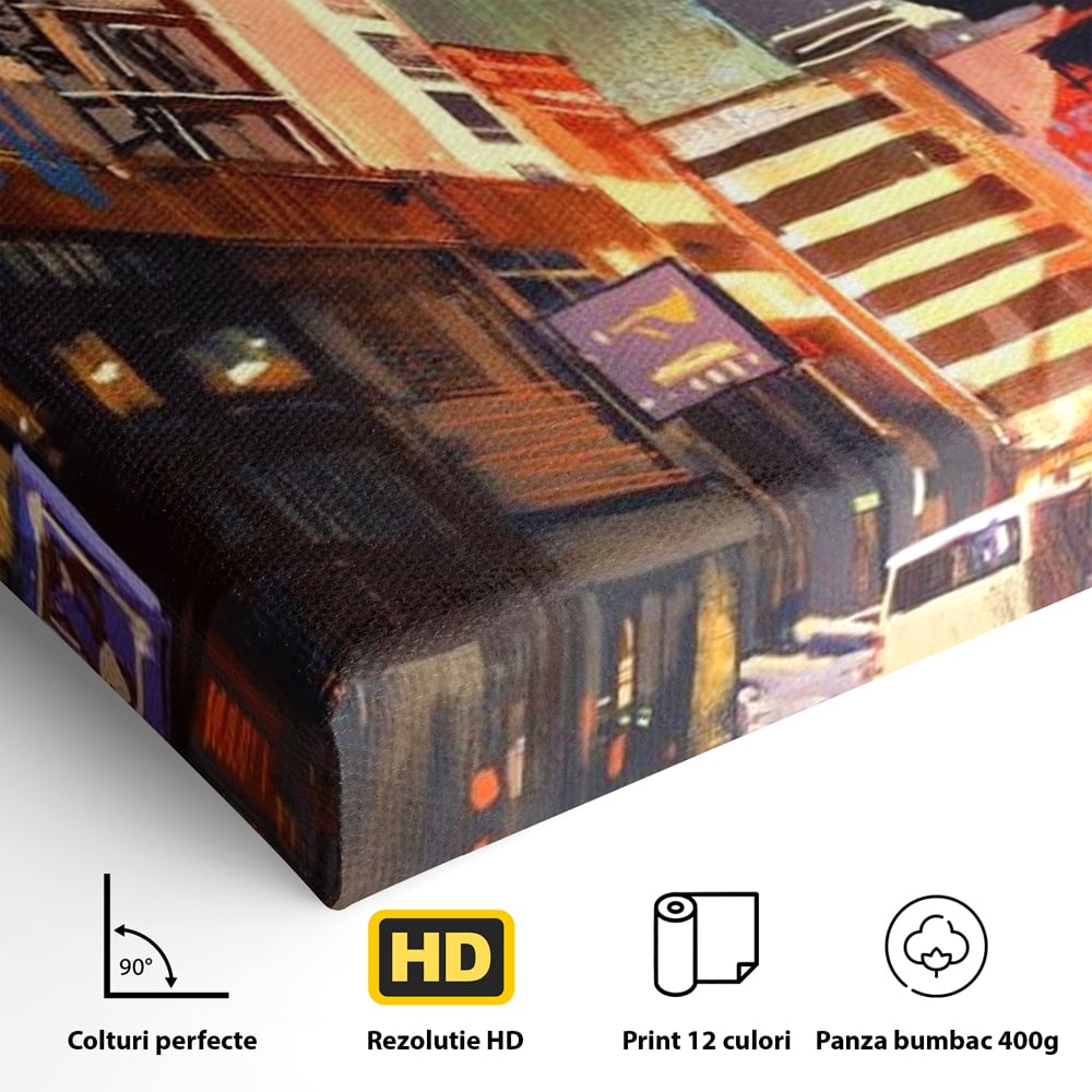 Tablou Canvas Premium, LuxCanva® O1029, Asia Misterioasa, Labirint, Oras, Flacari, Culoare, Alei, Viitor, Restaurant, Magazin, Beton, Reclame, Vacanta, Turism, Calatorie, Birou, Living, Dormitor