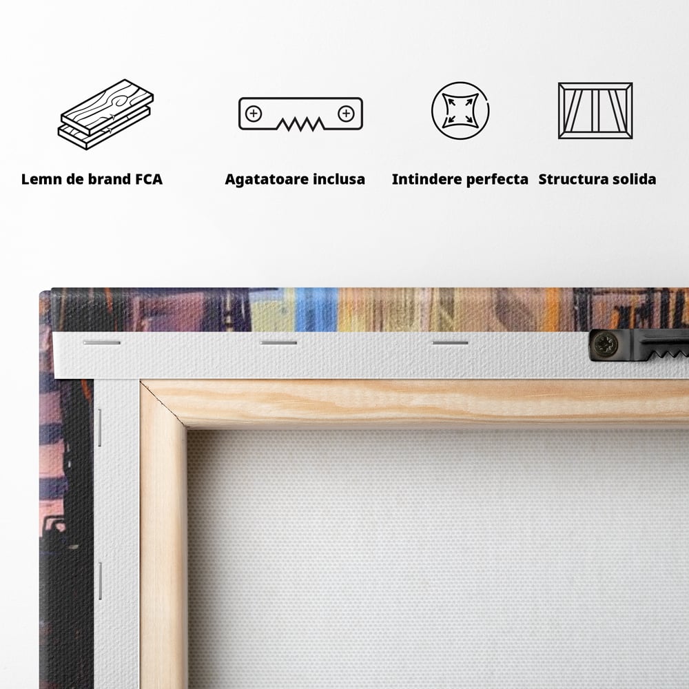 Tablou Canvas Premium, LuxCanva® O1029, Asia Misterioasa, Labirint, Oras, Flacari, Culoare, Alei, Viitor, Restaurant, Magazin, Beton, Reclame, Vacanta, Turism, Calatorie, Birou, Living, Dormitor