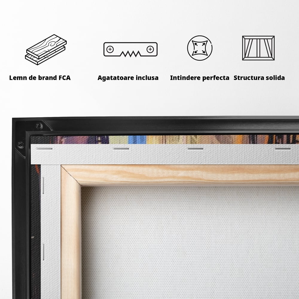 Tablou Canvas Premium, LuxCanva® O1029, Asia Misterioasa, Labirint, Oras, Flacari, Culoare, Alei, Viitor, Restaurant, Magazin, Beton, Reclame, Vacanta, Turism, Calatorie, Birou, Living, Dormitor