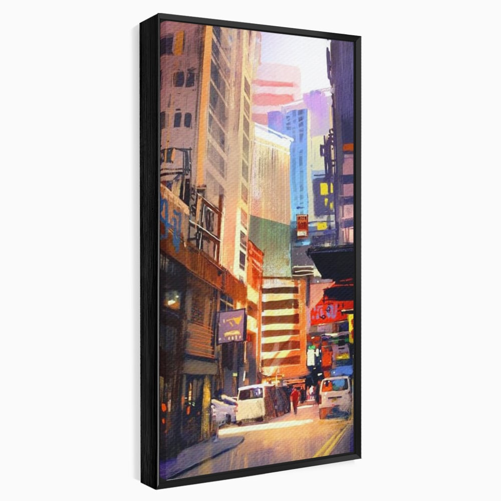Tablou Canvas Premium, LuxCanva® O1029, Asia Misterioasa, Labirint, Oras, Flacari, Culoare, Alei, Viitor, Restaurant, Magazin, Beton, Reclame, Vacanta, Turism, Calatorie, Birou, Living, Dormitor