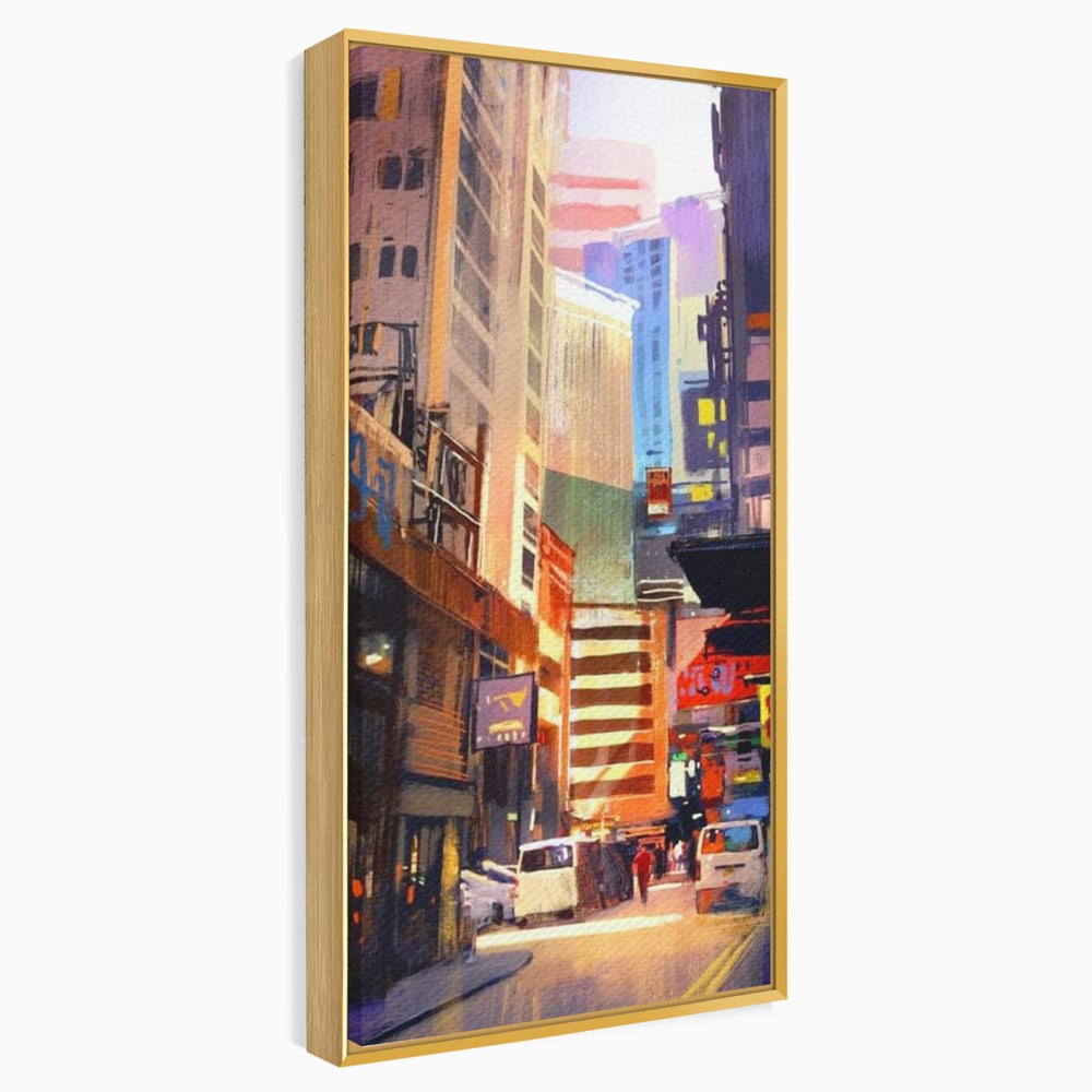 Tablou Canvas Premium, LuxCanva® O1029, Asia Misterioasa, Labirint, Oras, Flacari, Culoare, Alei, Viitor, Restaurant, Magazin, Beton, Reclame, Vacanta, Turism, Calatorie, Birou, Living, Dormitor