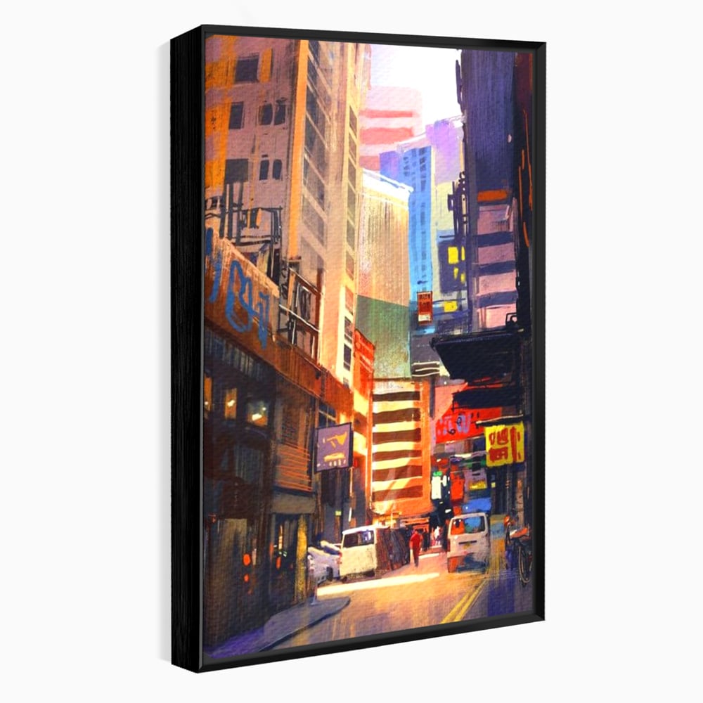 Tablou Canvas Premium, LuxCanva® O1029, Asia Misterioasa, Labirint, Oras, Flacari, Culoare, Alei, Viitor, Restaurant, Magazin, Beton, Reclame, Vacanta, Turism, Calatorie, Birou, Living, Dormitor