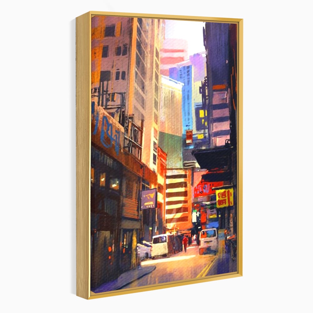 Tablou Canvas Premium, LuxCanva® O1029, Asia Misterioasa, Labirint, Oras, Flacari, Culoare, Alei, Viitor, Restaurant, Magazin, Beton, Reclame, Vacanta, Turism, Calatorie, Birou, Living, Dormitor
