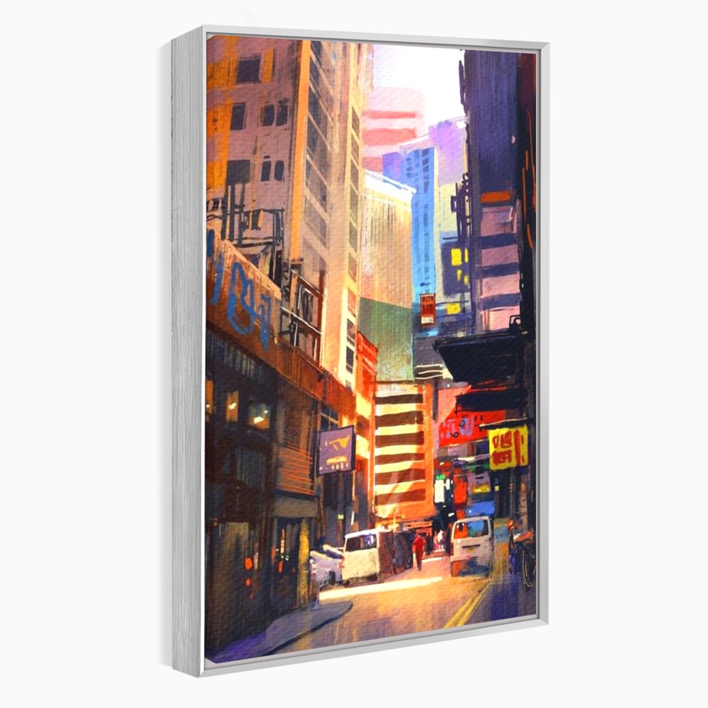Tablou Canvas Premium, LuxCanva® O1029, Asia Misterioasa, Labirint, Oras, Flacari, Culoare, Alei, Viitor, Restaurant, Magazin, Beton, Reclame, Vacanta, Turism, Calatorie, Birou, Living, Dormitor