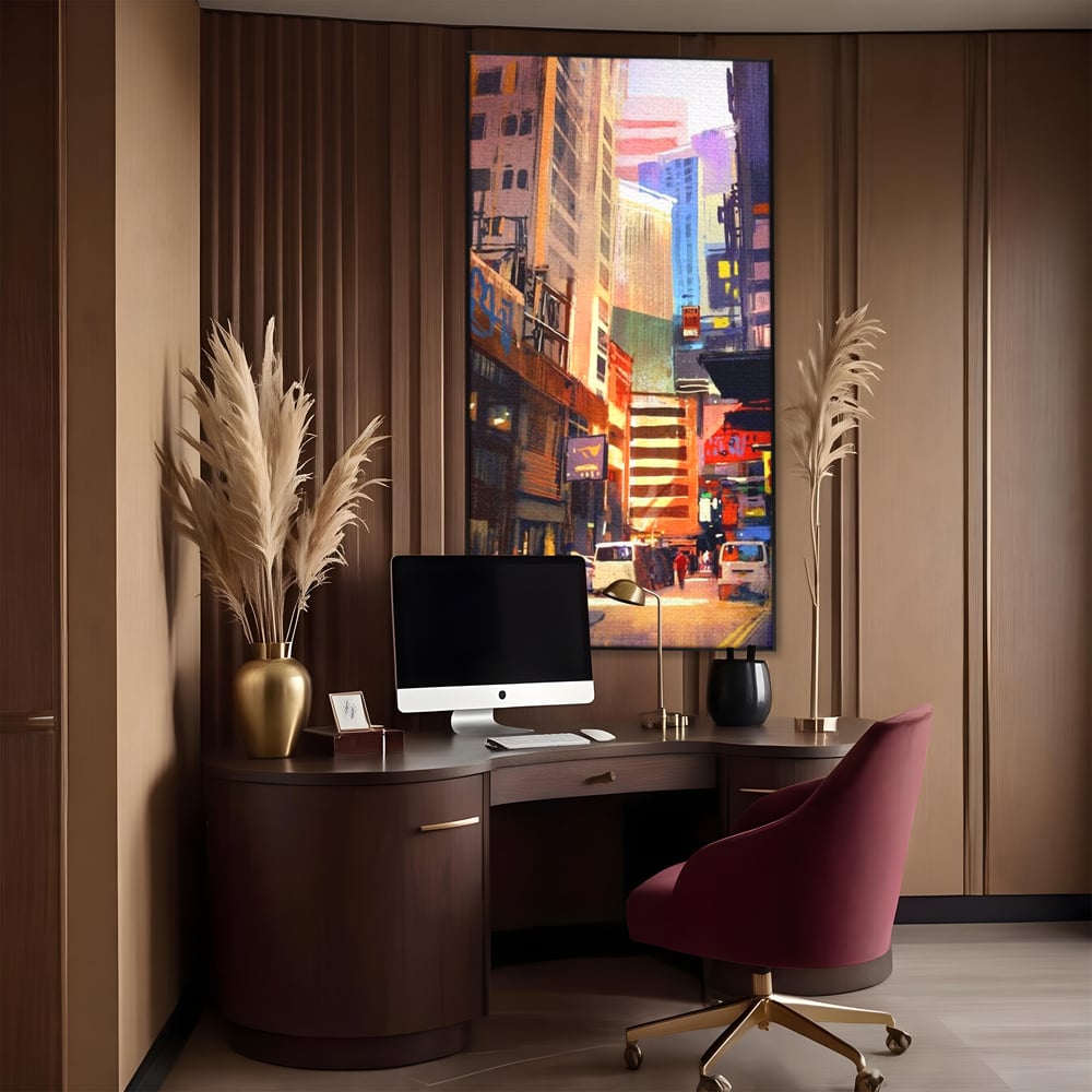 Tablou Canvas Premium, LuxCanva® O1029, Asia Misterioasa, Labirint, Oras, Flacari, Culoare, Alei, Viitor, Restaurant, Magazin, Beton, Reclame, Vacanta, Turism, Calatorie, Birou, Living, Dormitor
