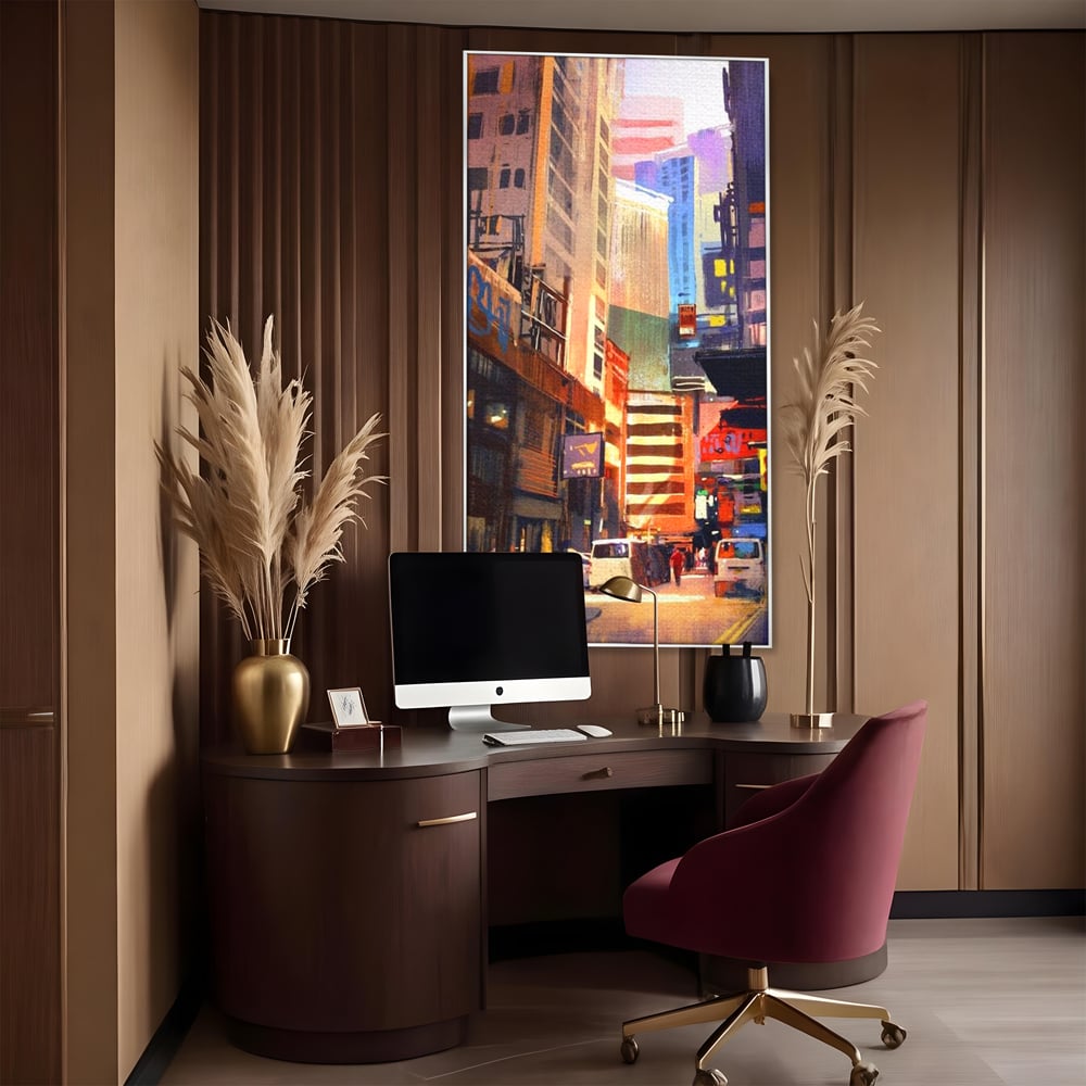 Tablou Canvas Premium, LuxCanva® O1029, Asia Misterioasa, Labirint, Oras, Flacari, Culoare, Alei, Viitor, Restaurant, Magazin, Beton, Reclame, Vacanta, Turism, Calatorie, Birou, Living, Dormitor