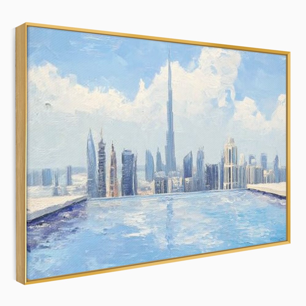 Tablou Canvas Premium, LuxCanva® O1031, Infinitul Albastru, Albastru, Relaxare, Luxos, Serenitate, Azur, Armonie, Nori, Apa, Orizont, Punte, Oglindire, Oaza, Inaltime, Viata, Birou, Living, Dormitor