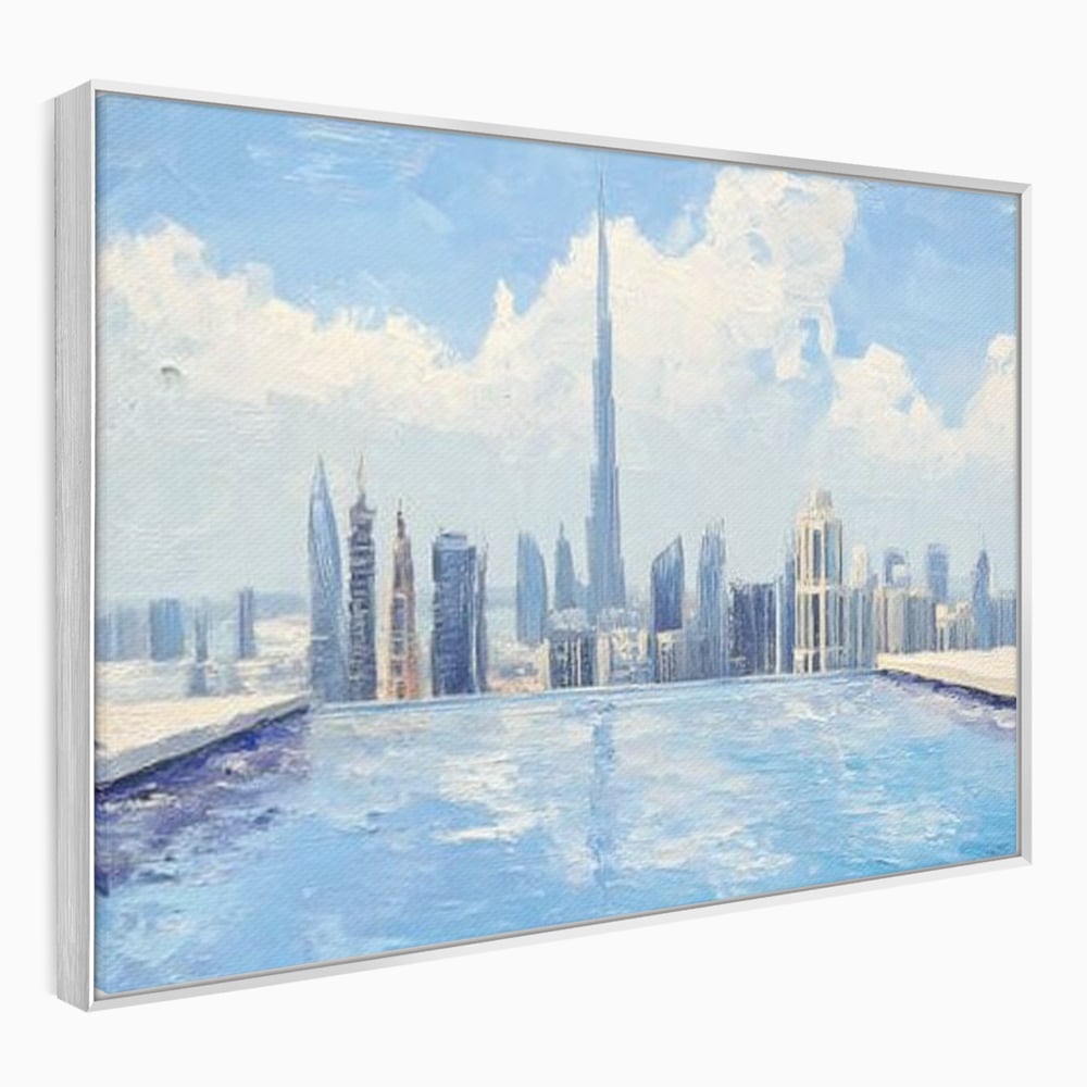 Tablou Canvas Premium, LuxCanva® O1031, Infinitul Albastru, Albastru, Relaxare, Luxos, Serenitate, Azur, Armonie, Nori, Apa, Orizont, Punte, Oglindire, Oaza, Inaltime, Viata, Birou, Living, Dormitor