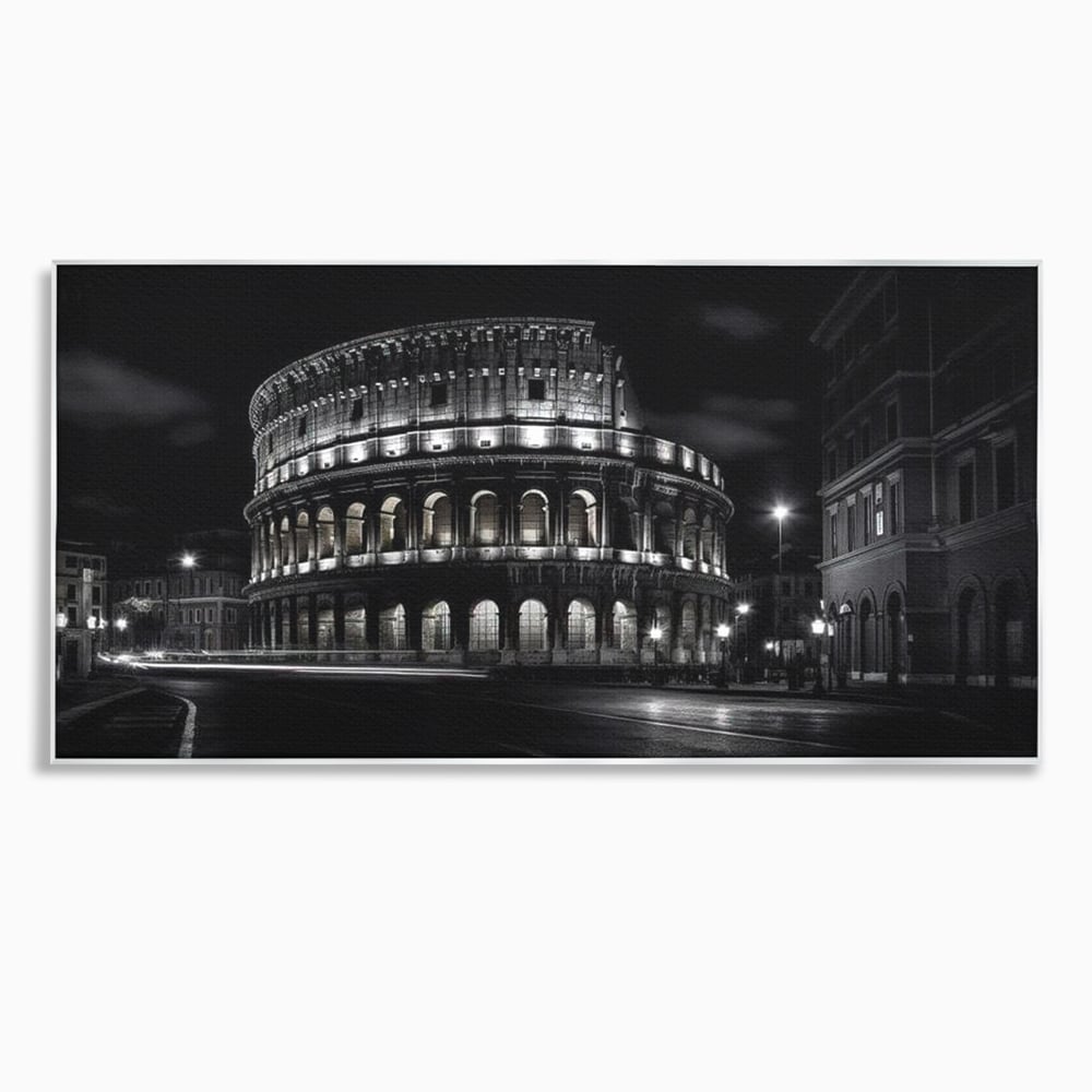 Leinwand Wandkunst Canvas Premium, LuxCanva® O1034, Kolosseum in Stille, Ewige, Nacht, Lichter, Rom, Italien, Amphitheater, Amphitheater, Tourist, Gladiator, Uhr, Geschichte, Antike, Säule, Büro, Wohnen, Schlafzimmer