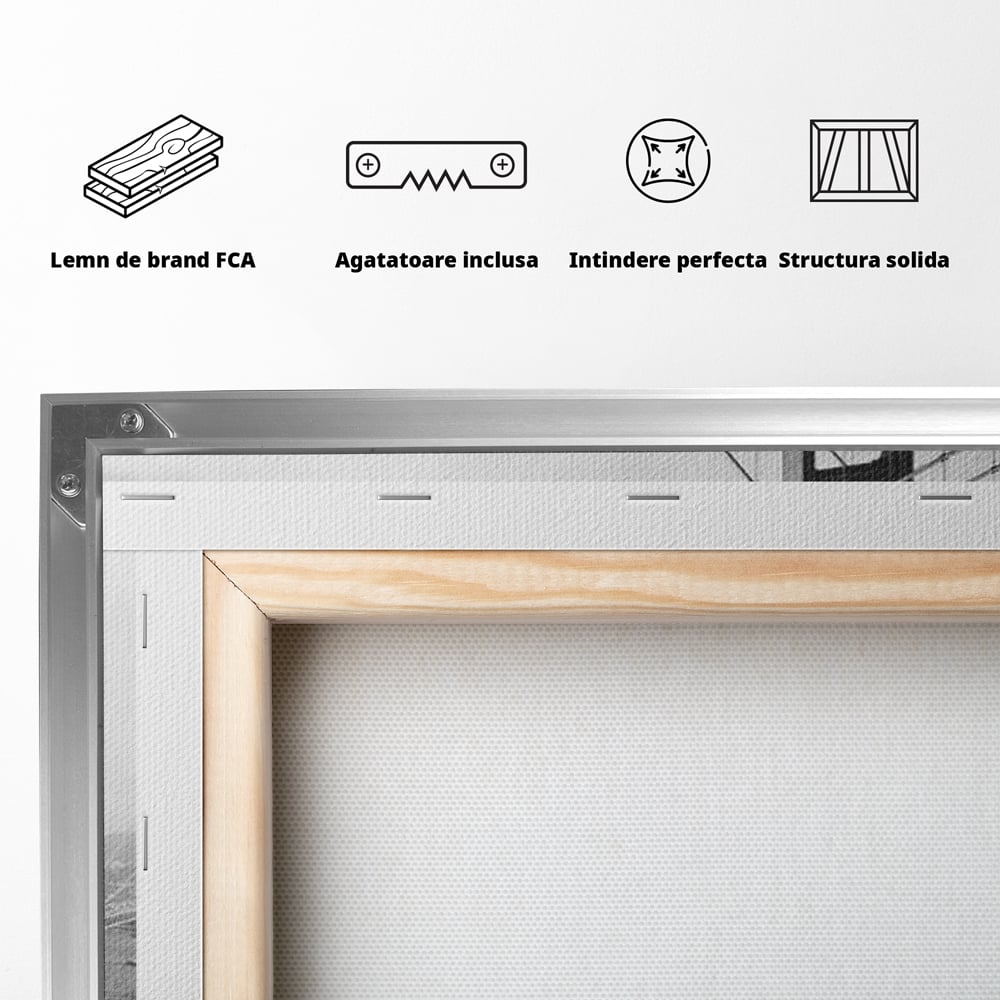 Tablou Canvas Premium, LuxCanva® O1037, Podul dintre Doua Lumi, Golden, Gate, San Francisco, Infinit, Monocrom, Pacific, Ocean, Inginerie, Suspendat, California, Forta, Birou, Living, Dormitor