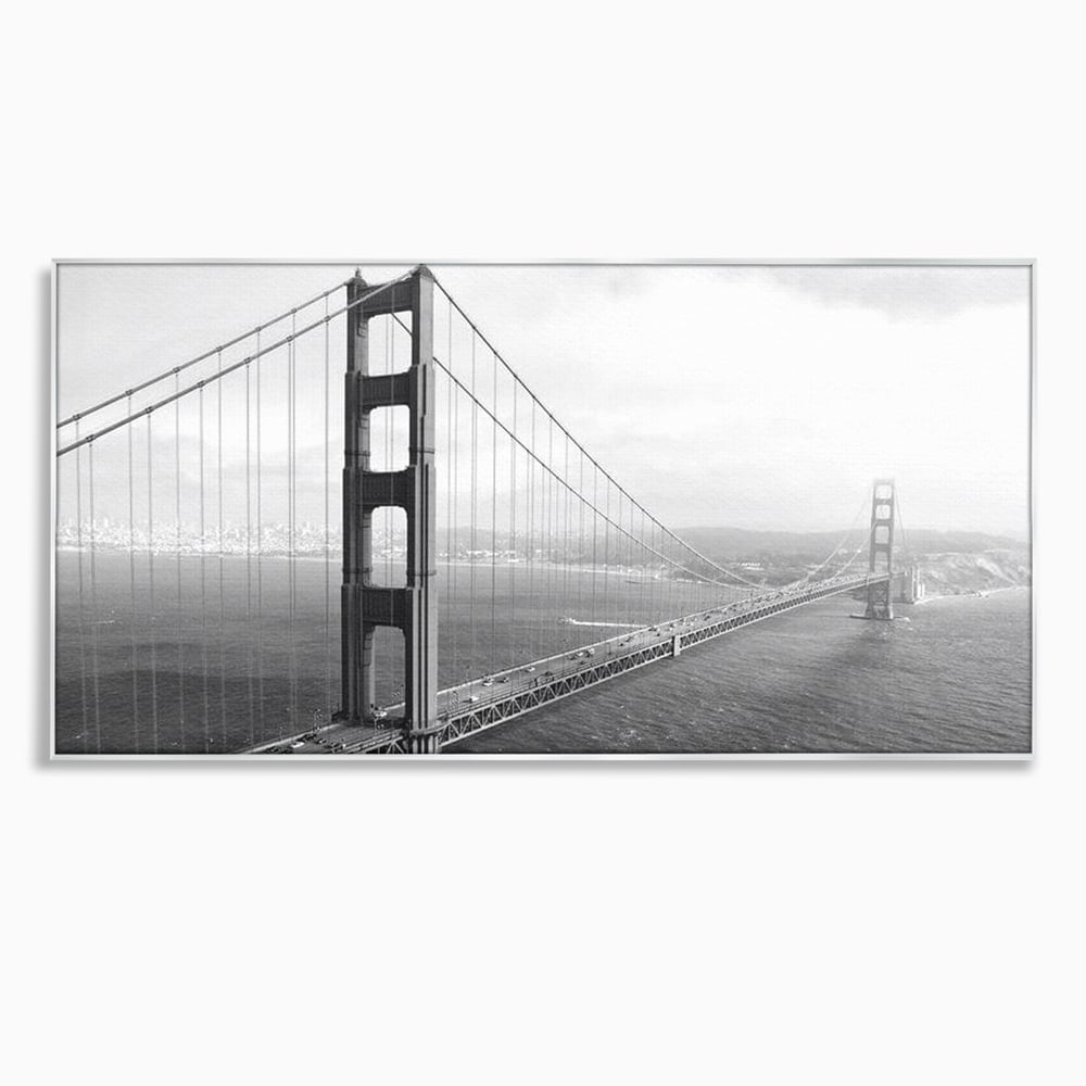 Tablou Canvas Premium, LuxCanva® O1037, Podul dintre Doua Lumi, Golden, Gate, San Francisco, Infinit, Monocrom, Pacific, Ocean, Inginerie, Suspendat, California, Forta, Birou, Living, Dormitor