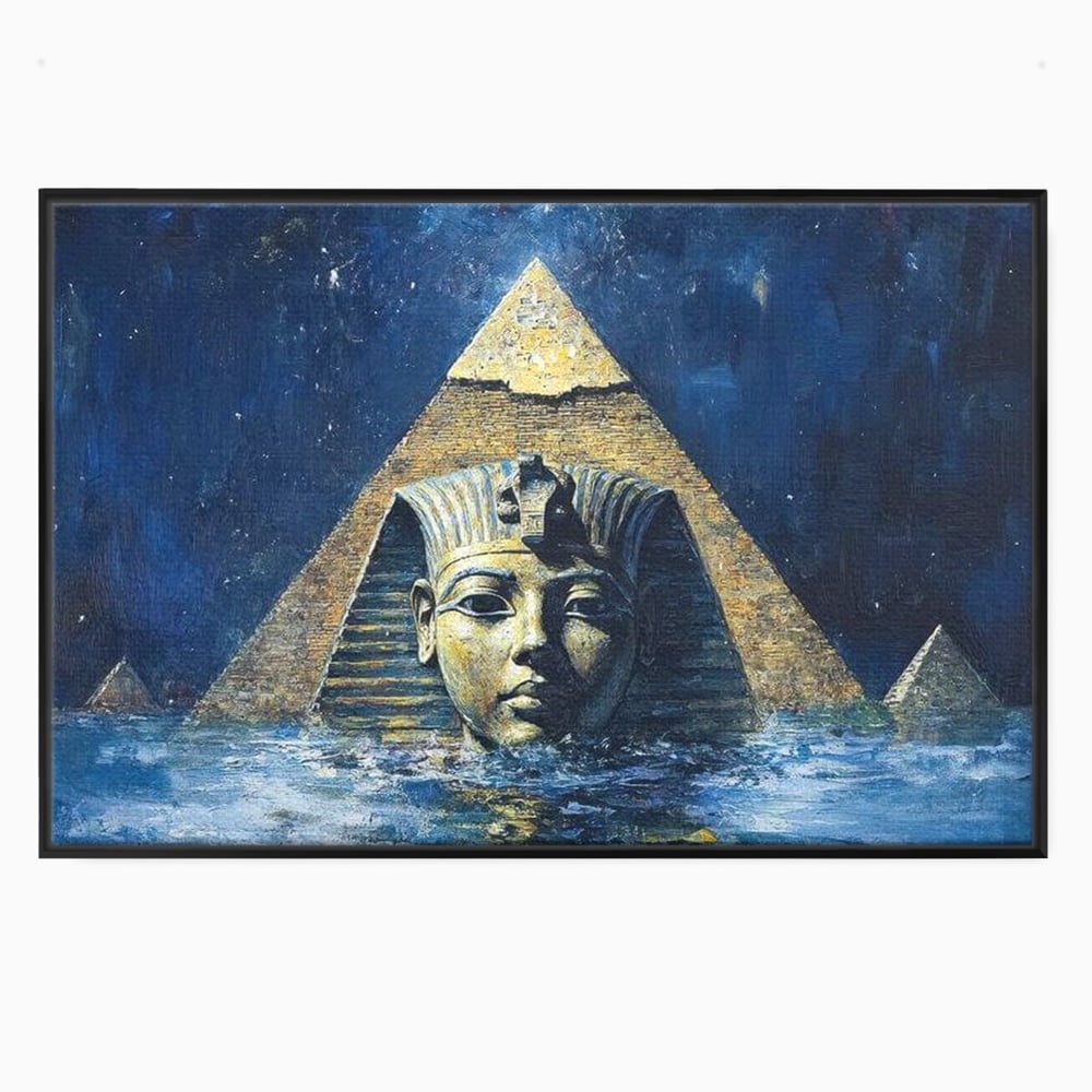 Leinwandbilder Premium, LuxCanva® O1039, Geheimnisse der Pharaonen, Pyramide, Wasser, Ewigkeit, Gesicht, Ägypten, Antike, Antike, Macht, Macht, Antike, Sphinx, Heilige, Symbole, Zivilisation, Tempel, Büro, Wohnen, Schlafzimmer
