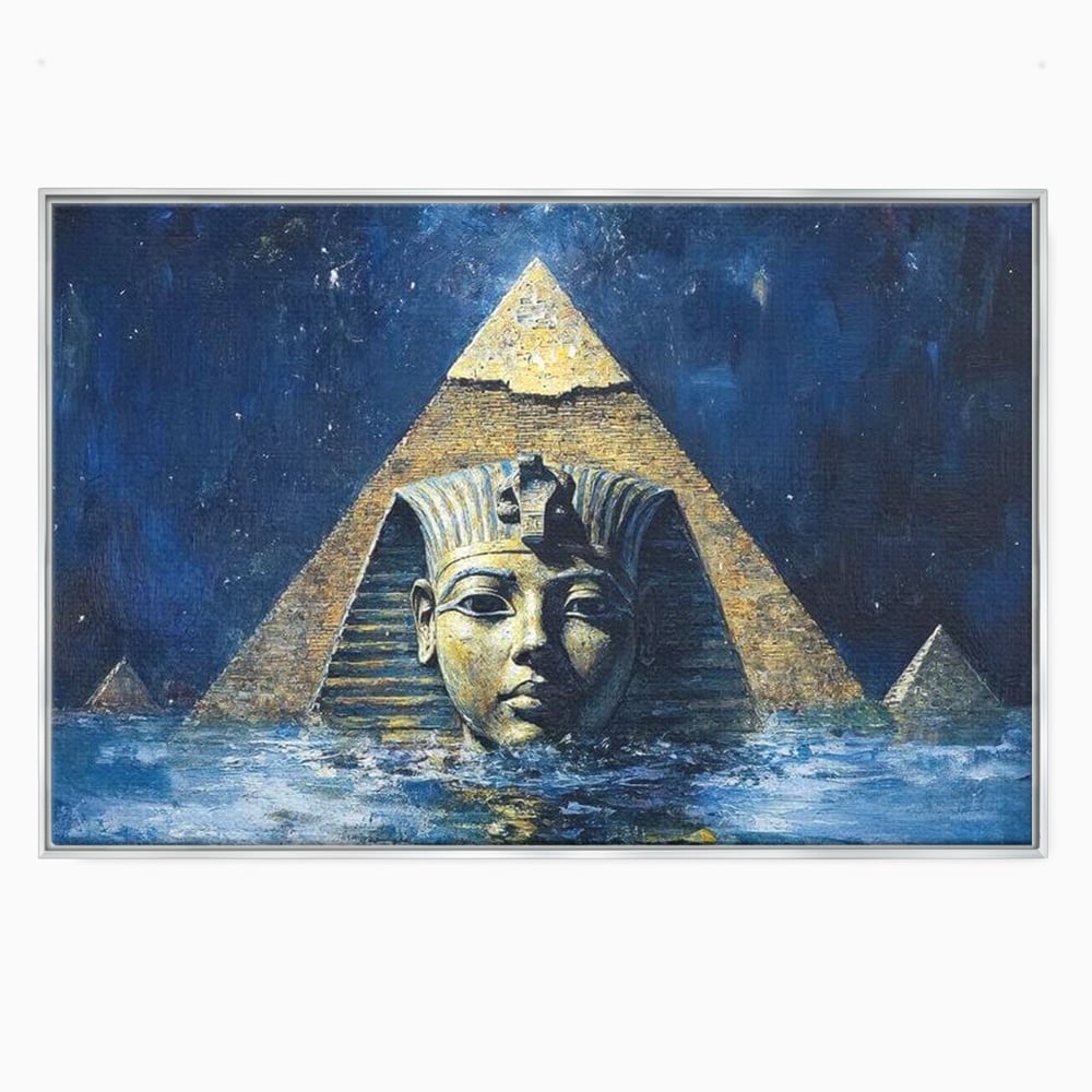 Leinwandbilder Premium, LuxCanva® O1039, Geheimnisse der Pharaonen, Pyramide, Wasser, Ewigkeit, Gesicht, Ägypten, Antike, Antike, Macht, Macht, Antike, Sphinx, Heilige, Symbole, Zivilisation, Tempel, Büro, Wohnen, Schlafzimmer