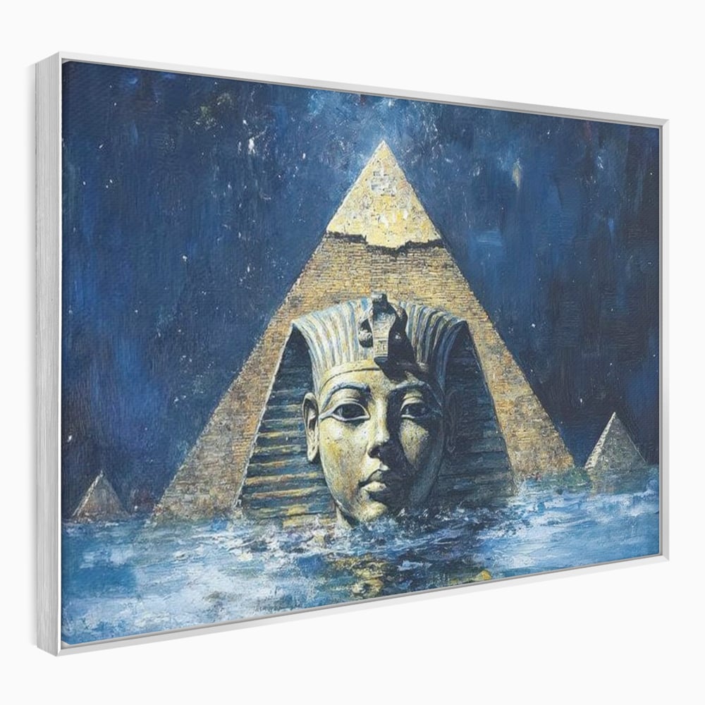 Leinwandbilder Premium, LuxCanva® O1039, Geheimnisse der Pharaonen, Pyramide, Wasser, Ewigkeit, Gesicht, Ägypten, Antike, Antike, Macht, Macht, Antike, Sphinx, Heilige, Symbole, Zivilisation, Tempel, Büro, Wohnen, Schlafzimmer