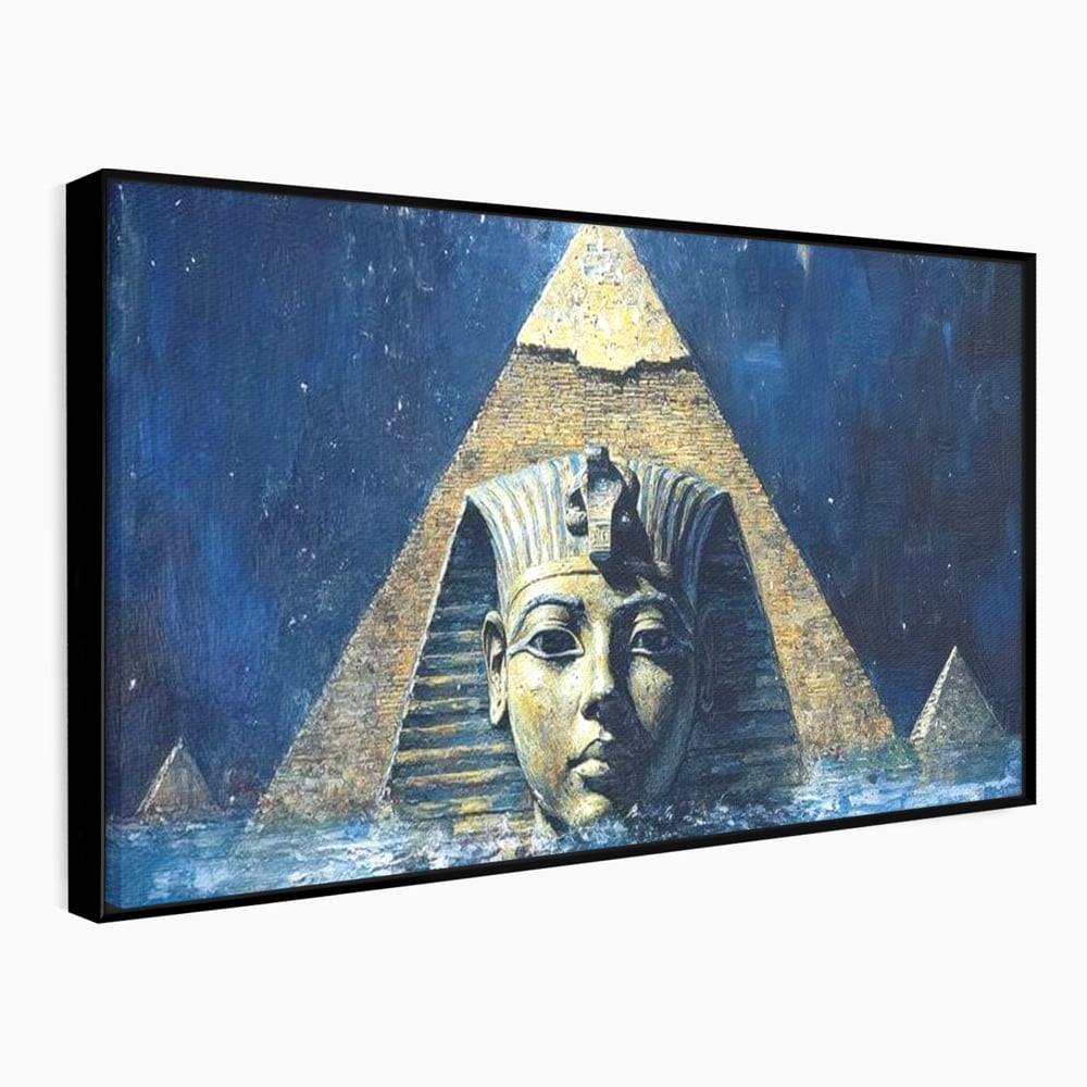 Leinwandbilder Premium, LuxCanva® O1039, Geheimnisse der Pharaonen, Pyramide, Wasser, Ewigkeit, Gesicht, Ägypten, Antike, Antike, Macht, Macht, Antike, Sphinx, Heilige, Symbole, Zivilisation, Tempel, Büro, Wohnen, Schlafzimmer