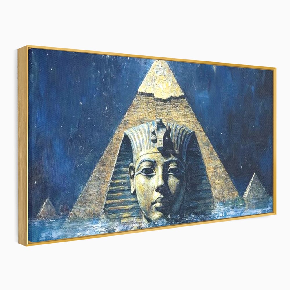 Leinwandbilder Premium, LuxCanva® O1039, Geheimnisse der Pharaonen, Pyramide, Wasser, Ewigkeit, Gesicht, Ägypten, Antike, Antike, Macht, Macht, Antike, Sphinx, Heilige, Symbole, Zivilisation, Tempel, Büro, Wohnen, Schlafzimmer
