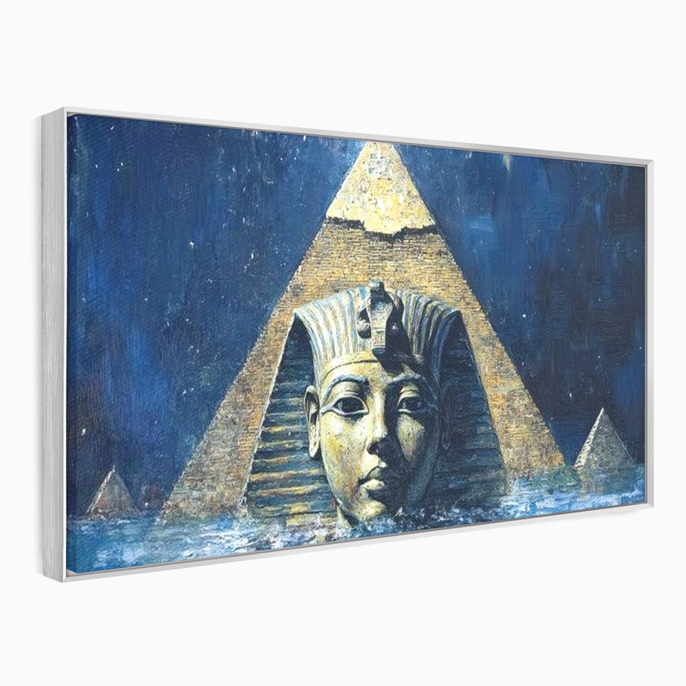 Leinwandbilder Premium, LuxCanva® O1039, Geheimnisse der Pharaonen, Pyramide, Wasser, Ewigkeit, Gesicht, Ägypten, Antike, Antike, Macht, Macht, Antike, Sphinx, Heilige, Symbole, Zivilisation, Tempel, Büro, Wohnen, Schlafzimmer