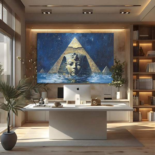 Leinwandbilder Premium, LuxCanva® O1039, Geheimnisse der Pharaonen, Pyramide, Wasser, Ewigkeit, Gesicht, Ägypten, Antike, Antike, Macht, Macht, Antike, Sphinx, Heilige, Symbole, Zivilisation, Tempel, Büro, Wohnen, Schlafzimmer