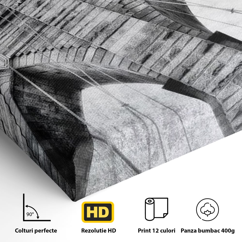 Tablou Canvas Premium, LuxCanva® O1041, Podul Brooklyn, New York, Arhitectura, Iconic, Pod, Infinit, Industrial, Urban, Atemporal, Stabilitate, Rezistenta, Maretie, Vis, Birou, Living, Dormitor