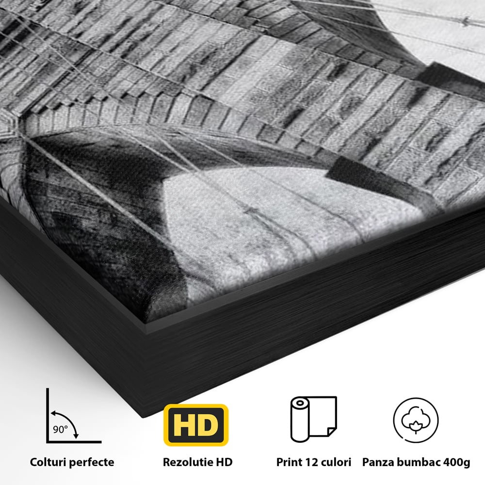 Tablou Canvas Premium, LuxCanva® O1041, Podul Brooklyn, New York, Arhitectura, Iconic, Pod, Infinit, Industrial, Urban, Atemporal, Stabilitate, Rezistenta, Maretie, Vis, Birou, Living, Dormitor