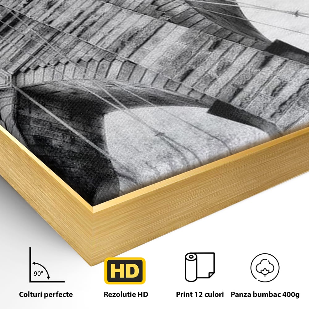 Tablou Canvas Premium, LuxCanva® O1041, Podul Brooklyn, New York, Arhitectura, Iconic, Pod, Infinit, Industrial, Urban, Atemporal, Stabilitate, Rezistenta, Maretie, Vis, Birou, Living, Dormitor