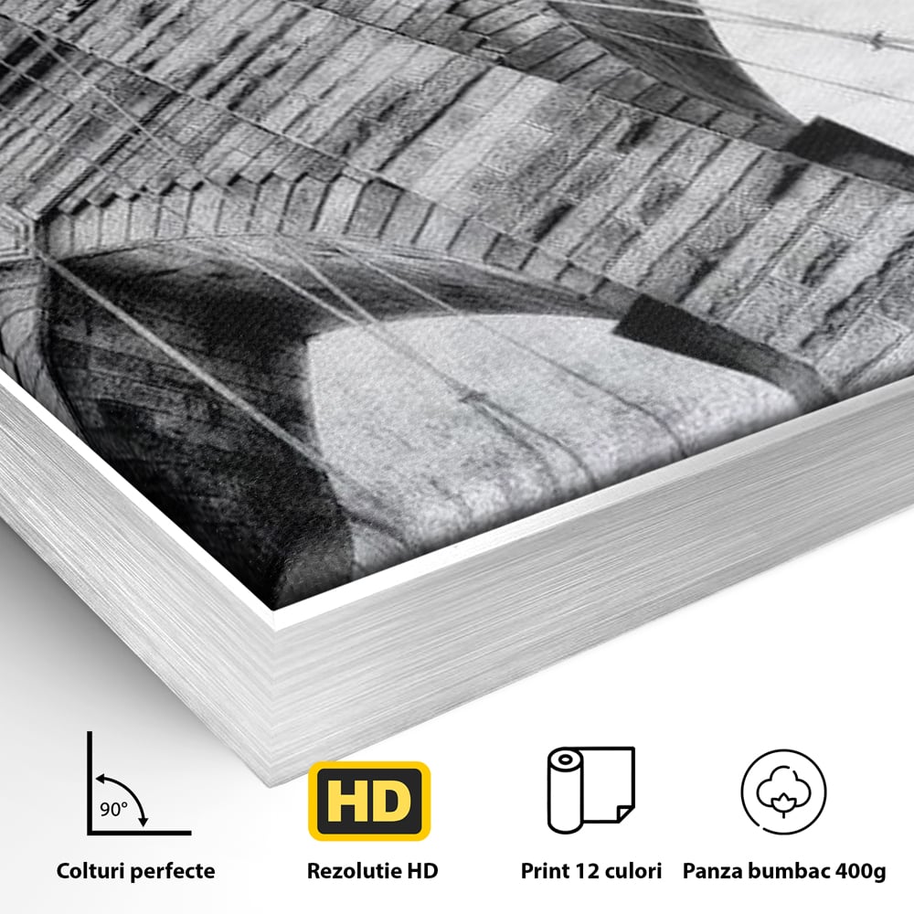 Tablou Canvas Premium, LuxCanva® O1041, Podul Brooklyn, New York, Arhitectura, Iconic, Pod, Infinit, Industrial, Urban, Atemporal, Stabilitate, Rezistenta, Maretie, Vis, Birou, Living, Dormitor