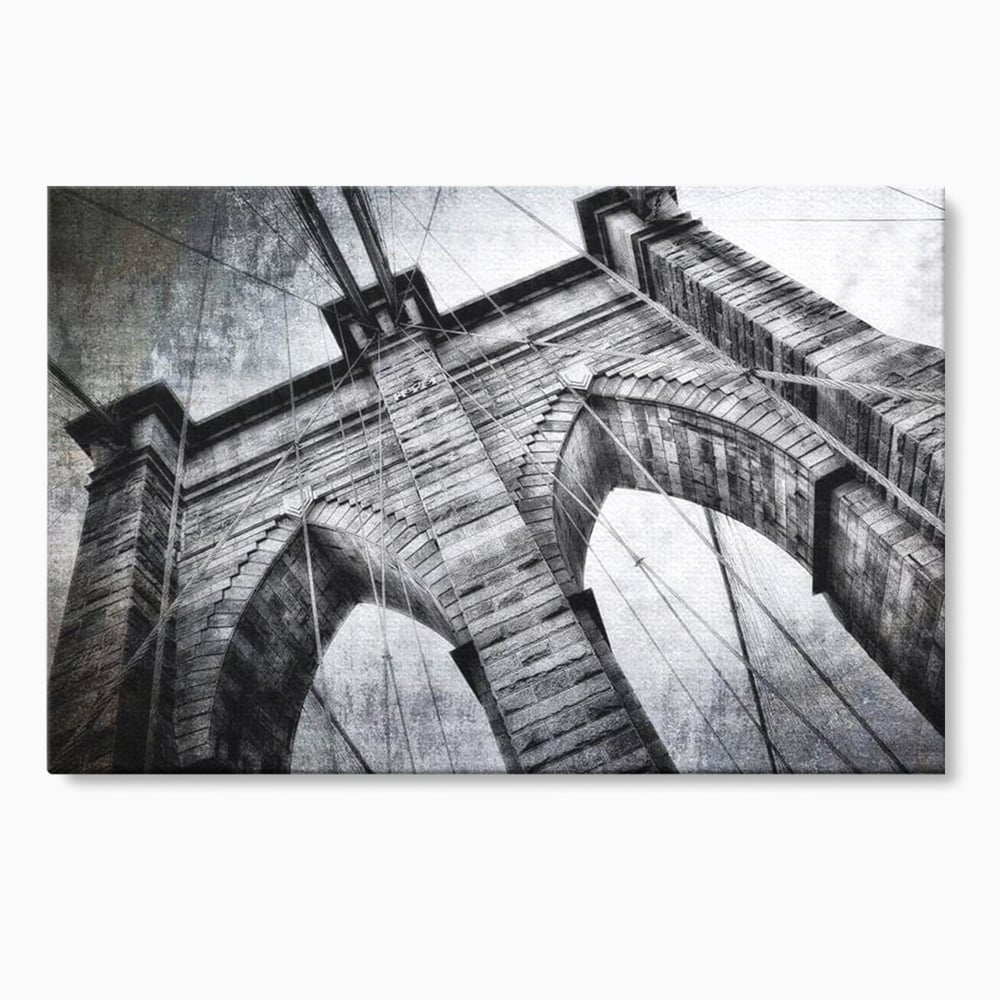 Tablou Canvas Premium, LuxCanva® O1041, Podul Brooklyn, New York, Arhitectura, Iconic, Pod, Infinit, Industrial, Urban, Atemporal, Stabilitate, Rezistenta, Maretie, Vis, Birou, Living, Dormitor