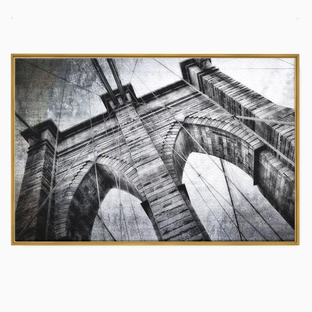 Tablou Canvas Premium, LuxCanva® O1041, Podul Brooklyn, New York, Arhitectura, Iconic, Pod, Infinit, Industrial, Urban, Atemporal, Stabilitate, Rezistenta, Maretie, Vis, Birou, Living, Dormitor