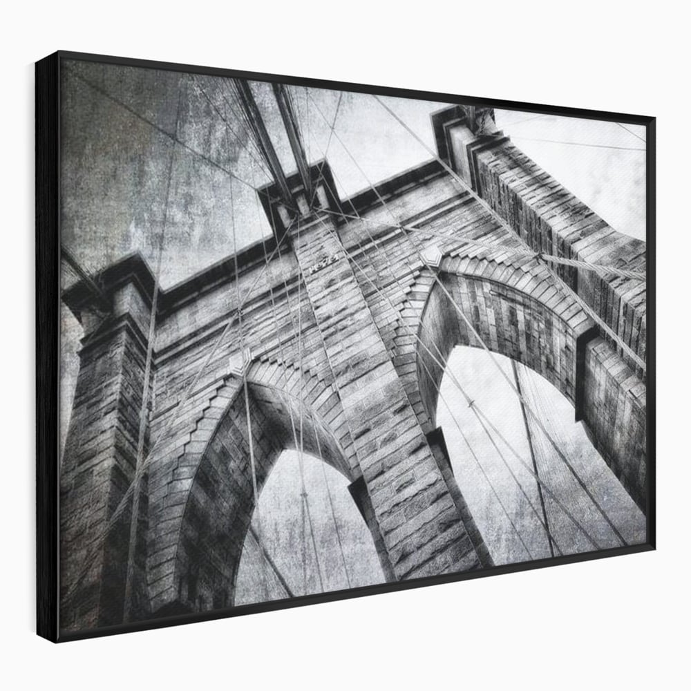 Tablou Canvas Premium, LuxCanva® O1041, Podul Brooklyn, New York, Arhitectura, Iconic, Pod, Infinit, Industrial, Urban, Atemporal, Stabilitate, Rezistenta, Maretie, Vis, Birou, Living, Dormitor