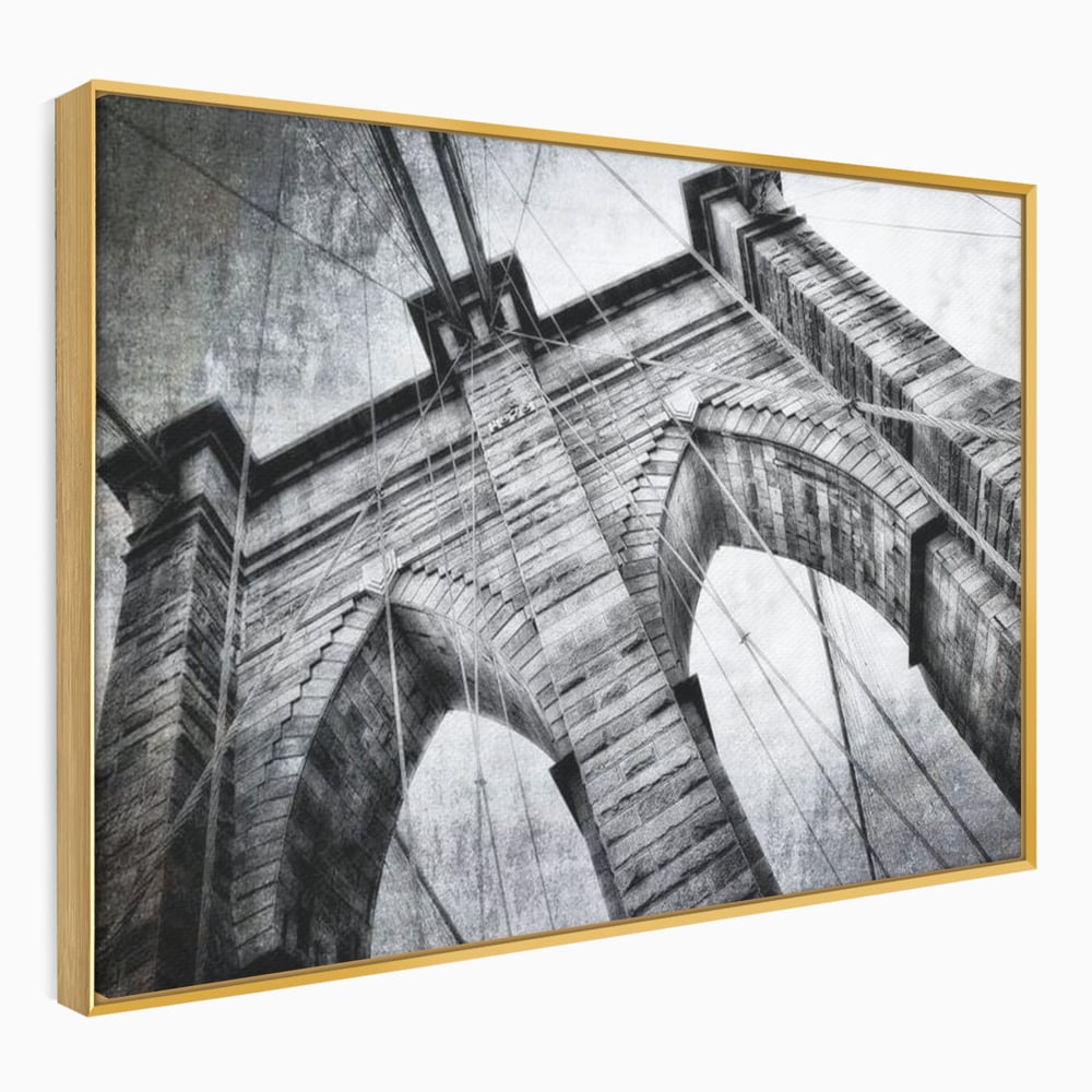Tablou Canvas Premium, LuxCanva® O1041, Podul Brooklyn, New York, Arhitectura, Iconic, Pod, Infinit, Industrial, Urban, Atemporal, Stabilitate, Rezistenta, Maretie, Vis, Birou, Living, Dormitor