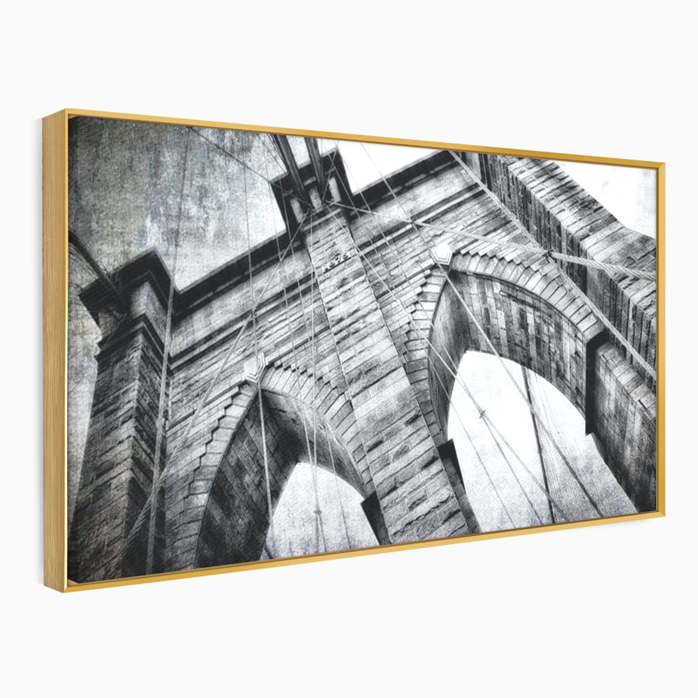 Tablou Canvas Premium, LuxCanva® O1041, Podul Brooklyn, New York, Arhitectura, Iconic, Pod, Infinit, Industrial, Urban, Atemporal, Stabilitate, Rezistenta, Maretie, Vis, Birou, Living, Dormitor