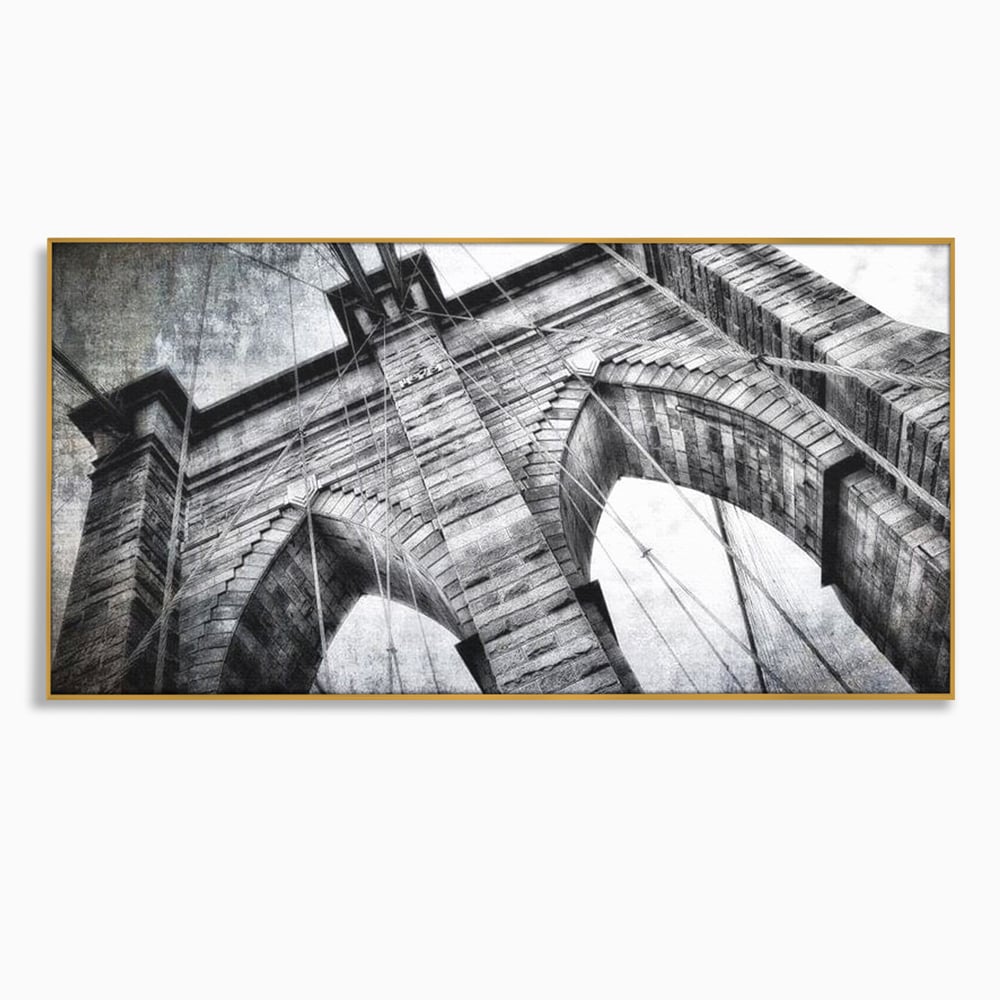 Tablou Canvas Premium, LuxCanva® O1041, Podul Brooklyn, New York, Arhitectura, Iconic, Pod, Infinit, Industrial, Urban, Atemporal, Stabilitate, Rezistenta, Maretie, Vis, Birou, Living, Dormitor