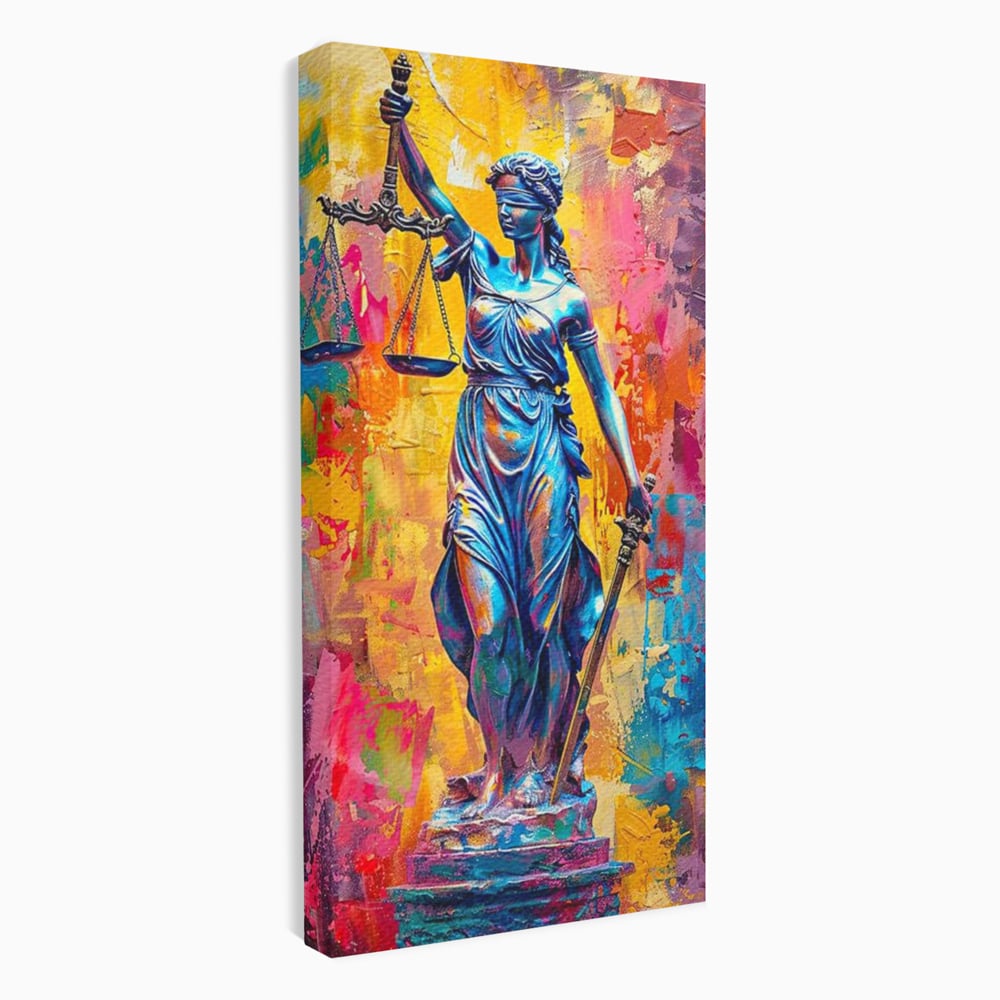 Tablou Canvas Premium, LuxCanva® O1042, Themis, Zeita Justitiei, Echilibru, Dreptate, Putere, Simbol, Balanta, Sabie, Echitate, Lege, Ordine, Adevar, Autoritate, Integritate, Birou, Living, Dormitor