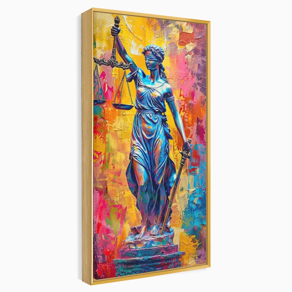 Tablou Canvas Premium, LuxCanva® O1042, Themis, Zeita Justitiei, Echilibru, Dreptate, Putere, Simbol, Balanta, Sabie, Echitate, Lege, Ordine, Adevar, Autoritate, Integritate, Birou, Living, Dormitor