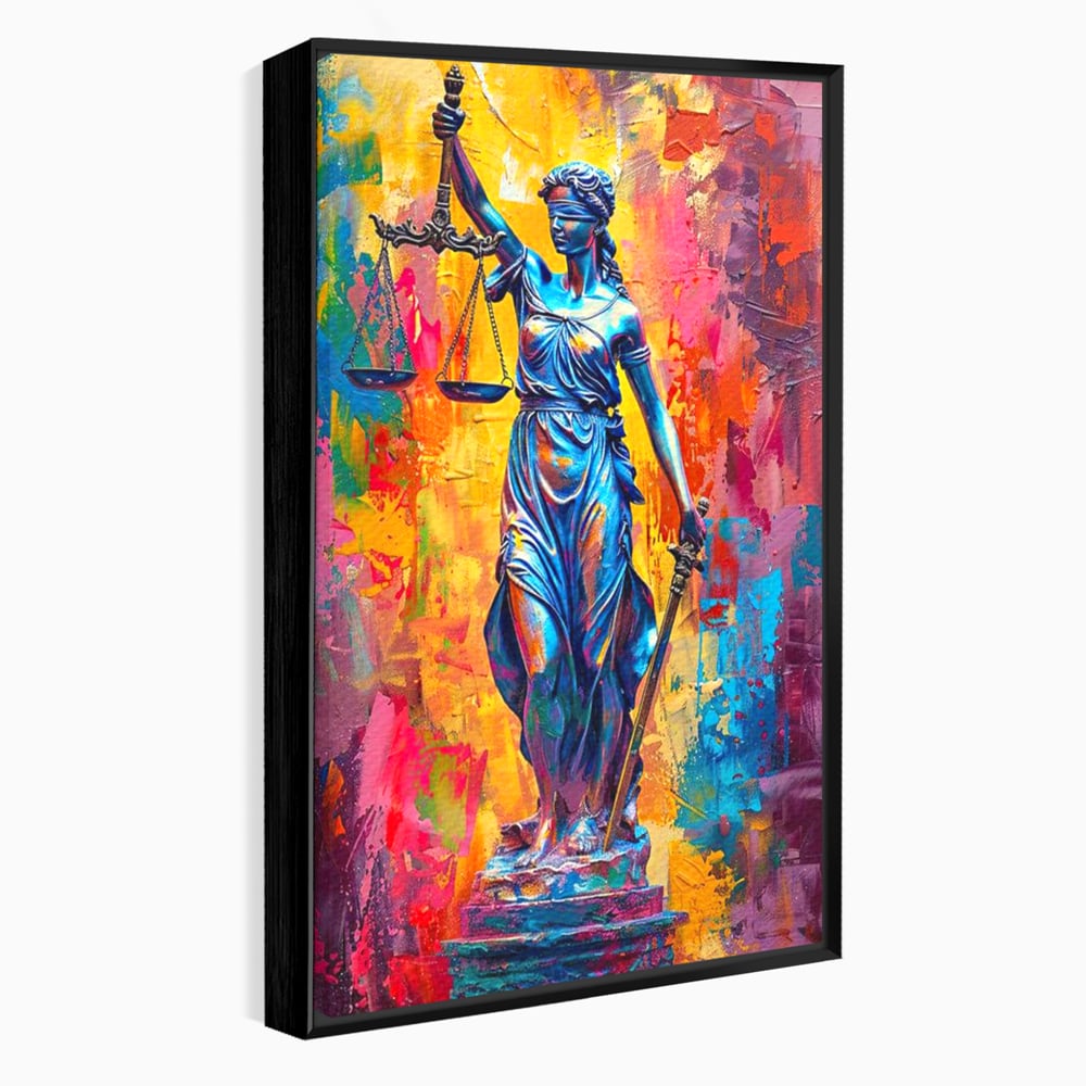 Tablou Canvas Premium, LuxCanva® O1042, Themis, Zeita Justitiei, Echilibru, Dreptate, Putere, Simbol, Balanta, Sabie, Echitate, Lege, Ordine, Adevar, Autoritate, Integritate, Birou, Living, Dormitor