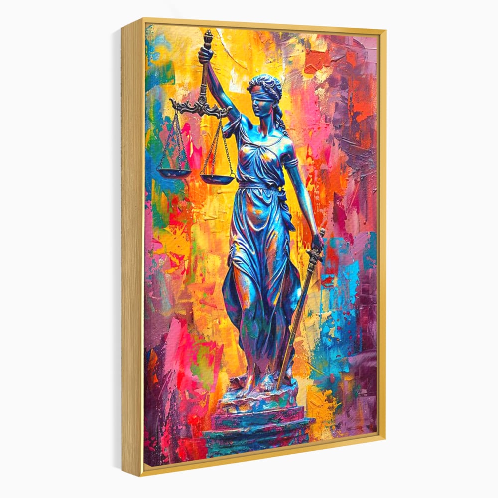 Tablou Canvas Premium, LuxCanva® O1042, Themis, Zeita Justitiei, Echilibru, Dreptate, Putere, Simbol, Balanta, Sabie, Echitate, Lege, Ordine, Adevar, Autoritate, Integritate, Birou, Living, Dormitor