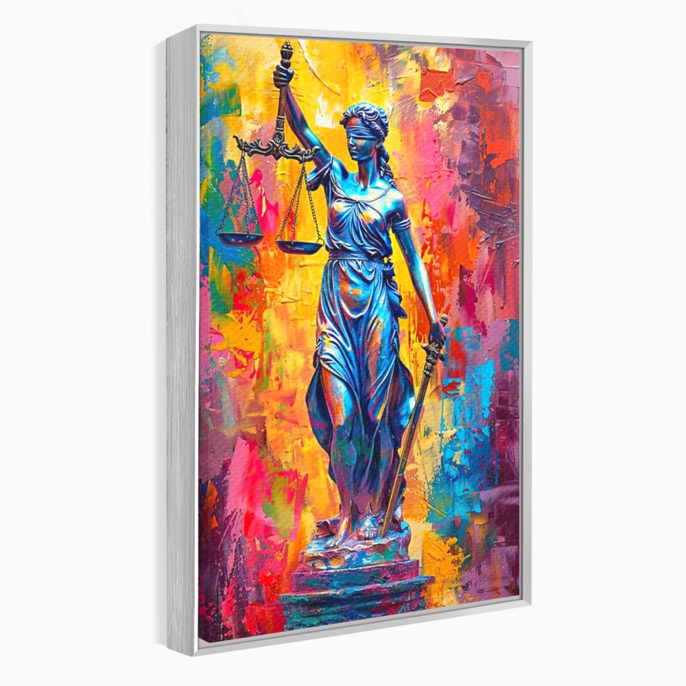 Tablou Canvas Premium, LuxCanva® O1042, Themis, Zeita Justitiei, Echilibru, Dreptate, Putere, Simbol, Balanta, Sabie, Echitate, Lege, Ordine, Adevar, Autoritate, Integritate, Birou, Living, Dormitor