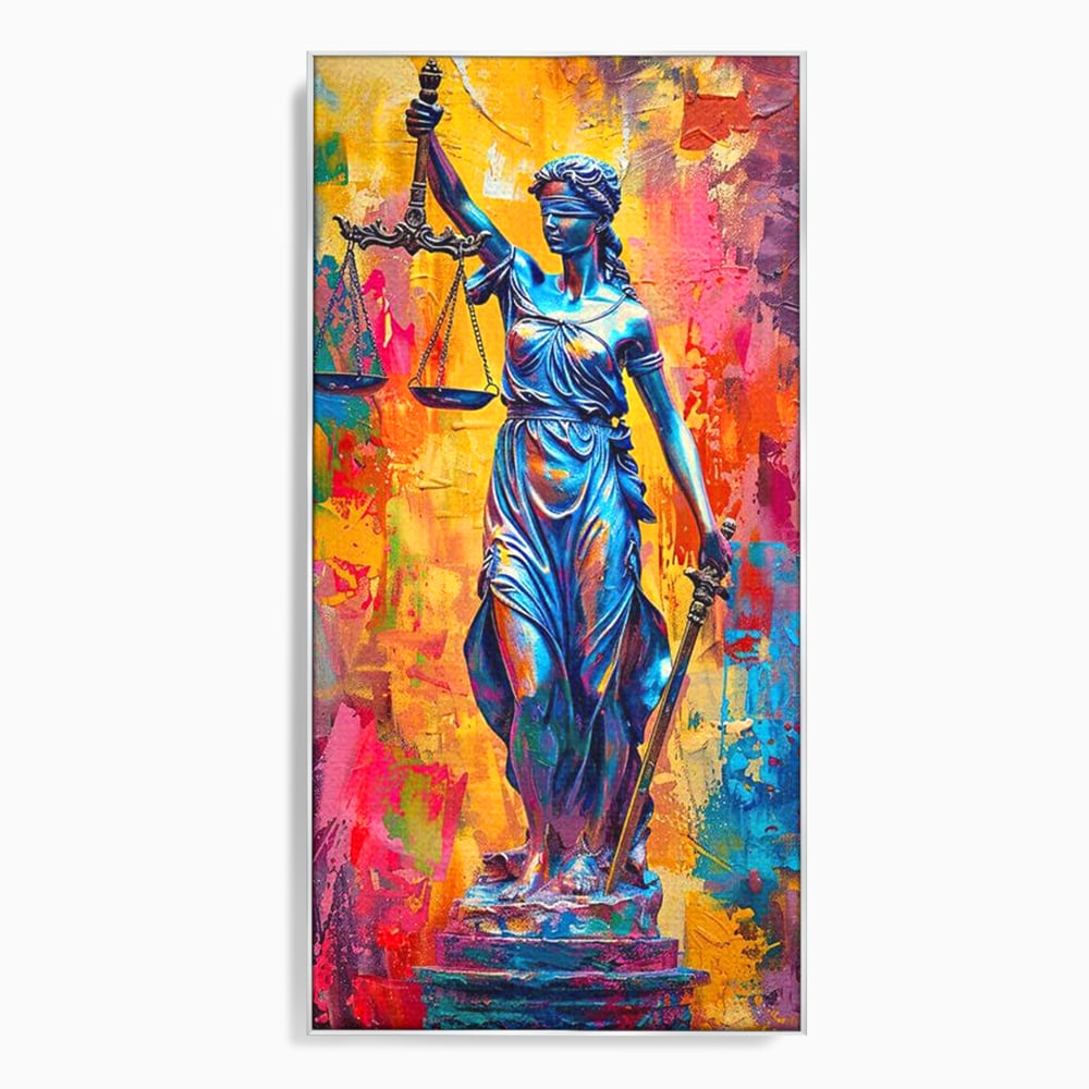 Tablou Canvas Premium, LuxCanva® O1042, Themis, Zeita Justitiei, Echilibru, Dreptate, Putere, Simbol, Balanta, Sabie, Echitate, Lege, Ordine, Adevar, Autoritate, Integritate, Birou, Living, Dormitor