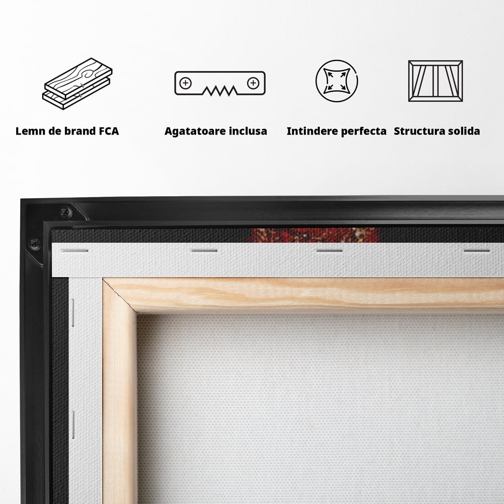Tablou Canvas Premium, LuxCanva® O1043, Parisul in Rosu, Turn, Eiffel, Flacari, Lumina, Iubire, Elegant, Parizian, Fascinant, Pasiune, Oras, Capitala, Europa, Atractie, Turist, Birou, Living, Dormitor