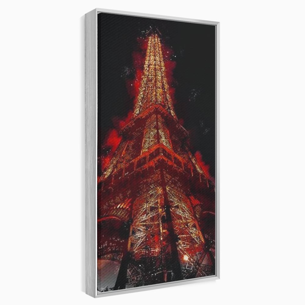 Tablou Canvas Premium, LuxCanva® O1043, Parisul in Rosu, Turn, Eiffel, Flacari, Lumina, Iubire, Elegant, Parizian, Fascinant, Pasiune, Oras, Capitala, Europa, Atractie, Turist, Birou, Living, Dormitor