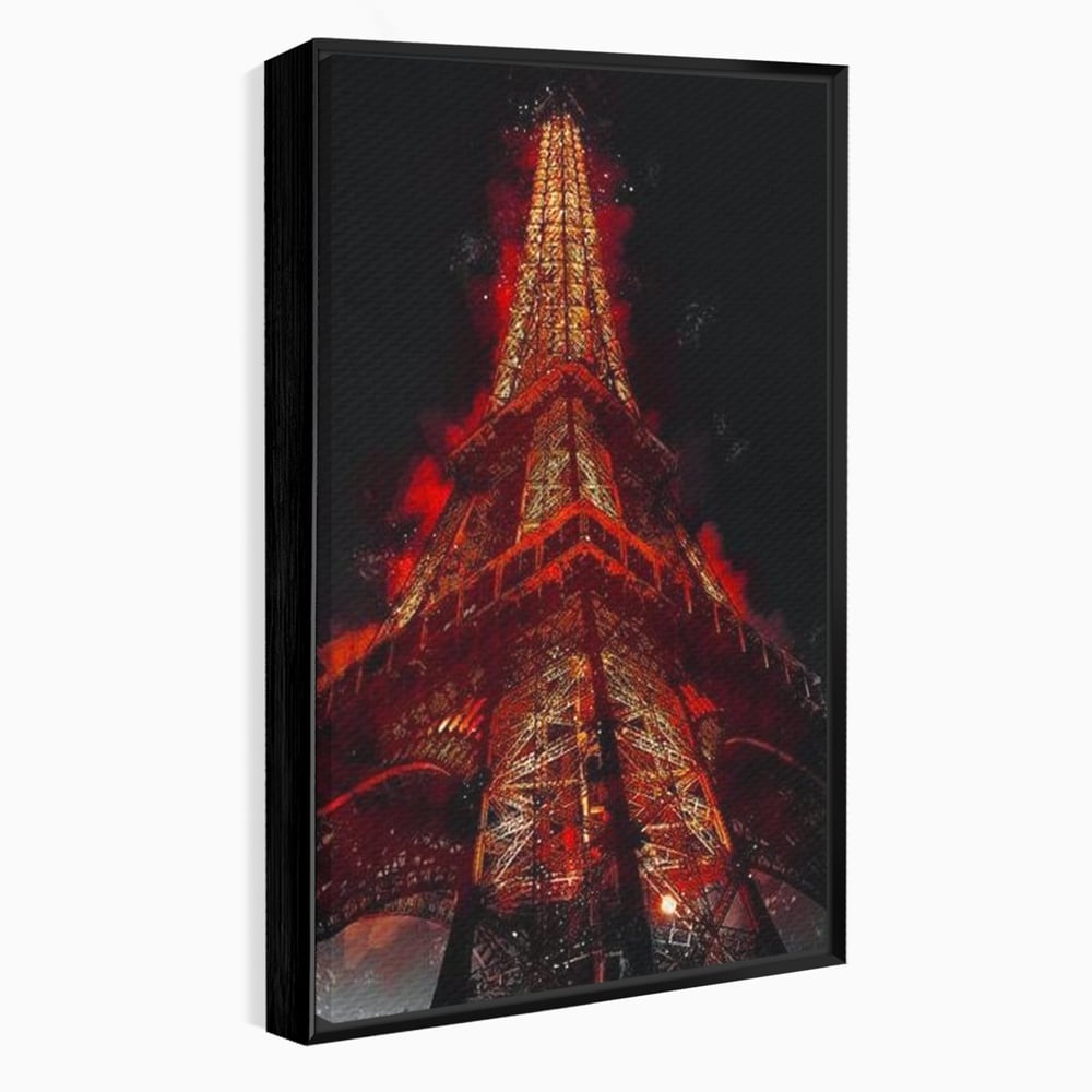 Tablou Canvas Premium, LuxCanva® O1043, Parisul in Rosu, Turn, Eiffel, Flacari, Lumina, Iubire, Elegant, Parizian, Fascinant, Pasiune, Oras, Capitala, Europa, Atractie, Turist, Birou, Living, Dormitor