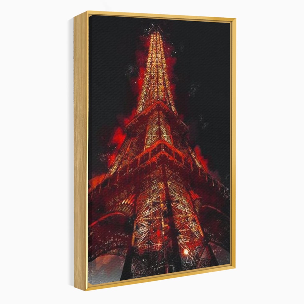 Tablou Canvas Premium, LuxCanva® O1043, Parisul in Rosu, Turn, Eiffel, Flacari, Lumina, Iubire, Elegant, Parizian, Fascinant, Pasiune, Oras, Capitala, Europa, Atractie, Turist, Birou, Living, Dormitor