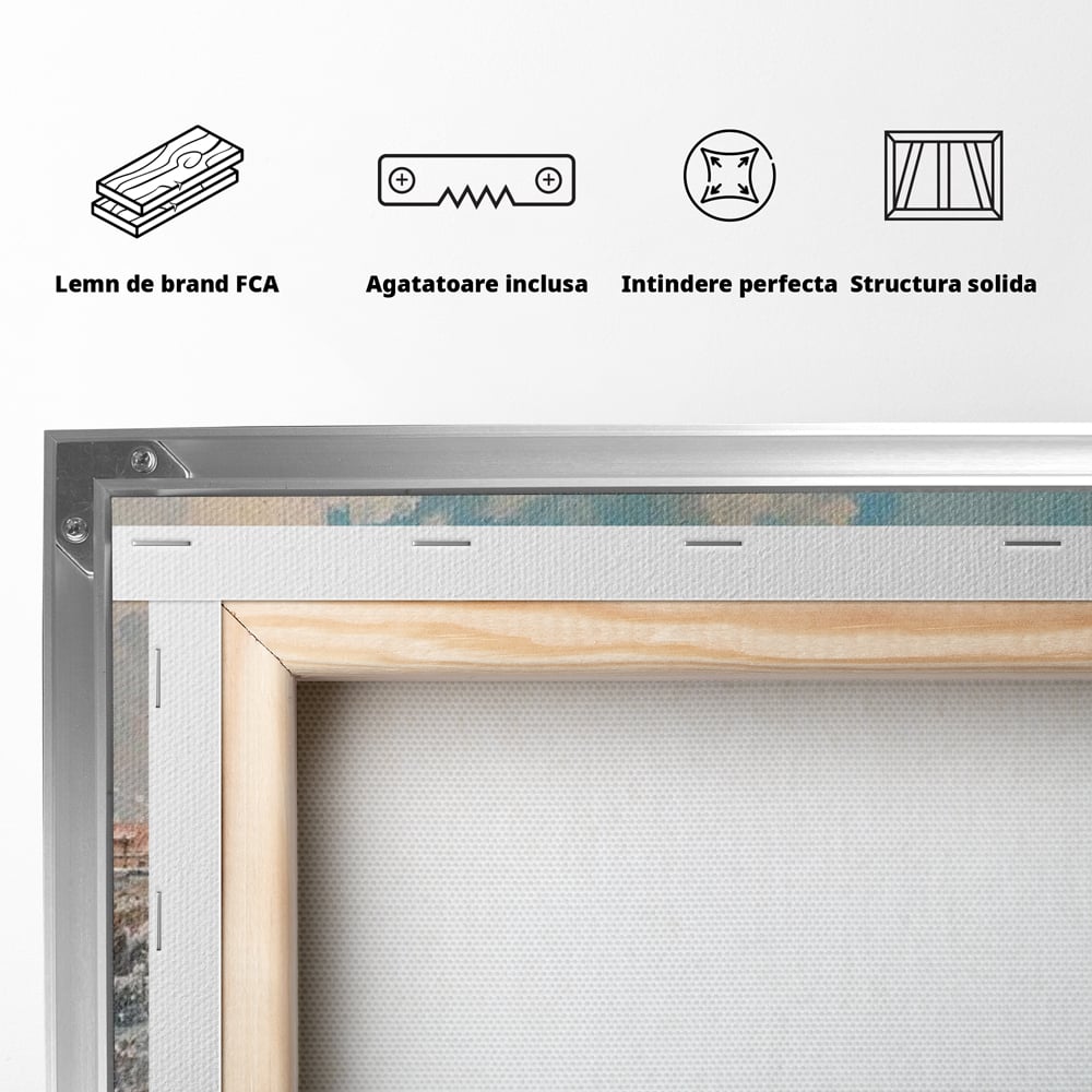 Tablou Canvas Premium, LuxCanva® O1044, Podul Carol in Zapada, Praga, Iarna, Magie, Ceh, Poveste, Farmec, Medieval, Cladire, Istorie, Capitala, Turn, Gotic, Armonie, Frumos, Birou, Living, Dormitor