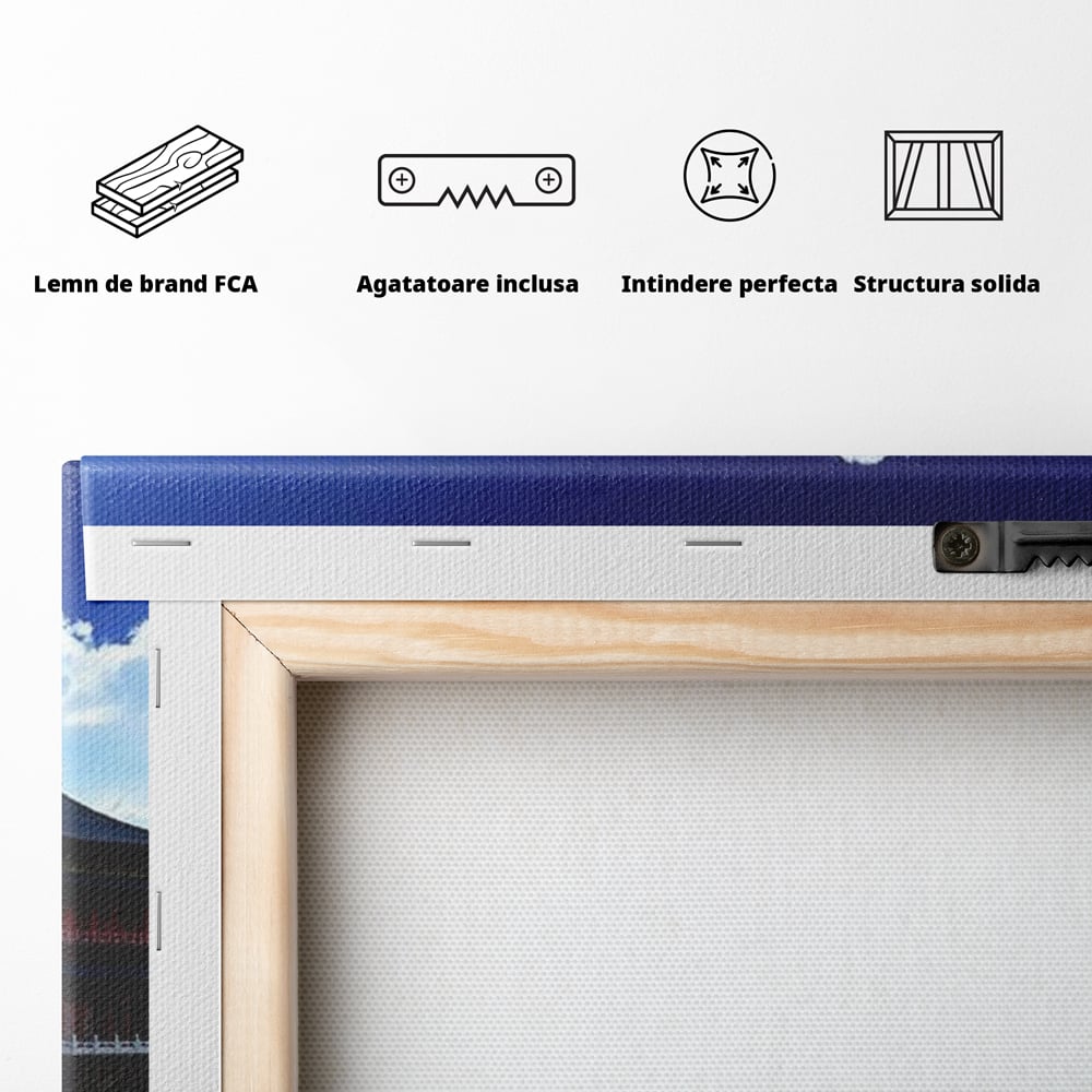 Tablou Canvas Premium, LuxCanva® O1045, Armonie in Himalaya, Templu, Munti, Inzapezit, Cer, Pamant, Orient, Pace, Varf, Mister, Spiritualitate, Asia, Pagoda, Sacru, Nori, Birou, Living, Dormitor