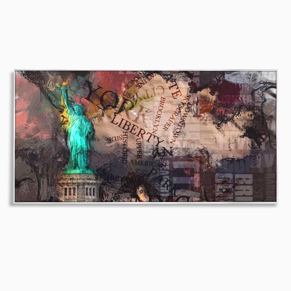 Tablou Canvas Premium, LuxCanva® O1046, Simboluri Americane, Statuie, Libertate, Visare, Manhattan, Abstract, Expresiv, Eclectic, Cosmopolit, Arta, Progres, Independenta, Birou, Living, Dormitor