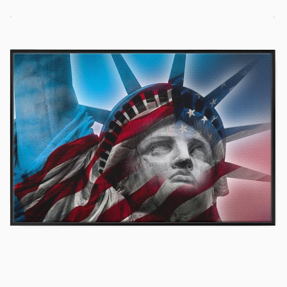 Tablou Canvas Premium, LuxCanva® O1047, Eterna Gardiana, Libertate, America, Spirit, Natiune, Steag, Vis, Patriotism, Simbol, Statuie, Identitate, Independenta, Democratic, Birou, Living, Dormitor