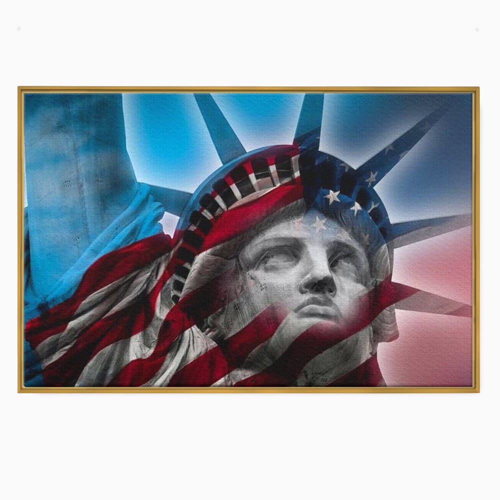 Tablou Canvas Premium, LuxCanva® O1047, Eterna Gardiana, Libertate, America, Spirit, Natiune, Steag, Vis, Patriotism, Simbol, Statuie, Identitate, Independenta, Democratic, Birou, Living, Dormitor