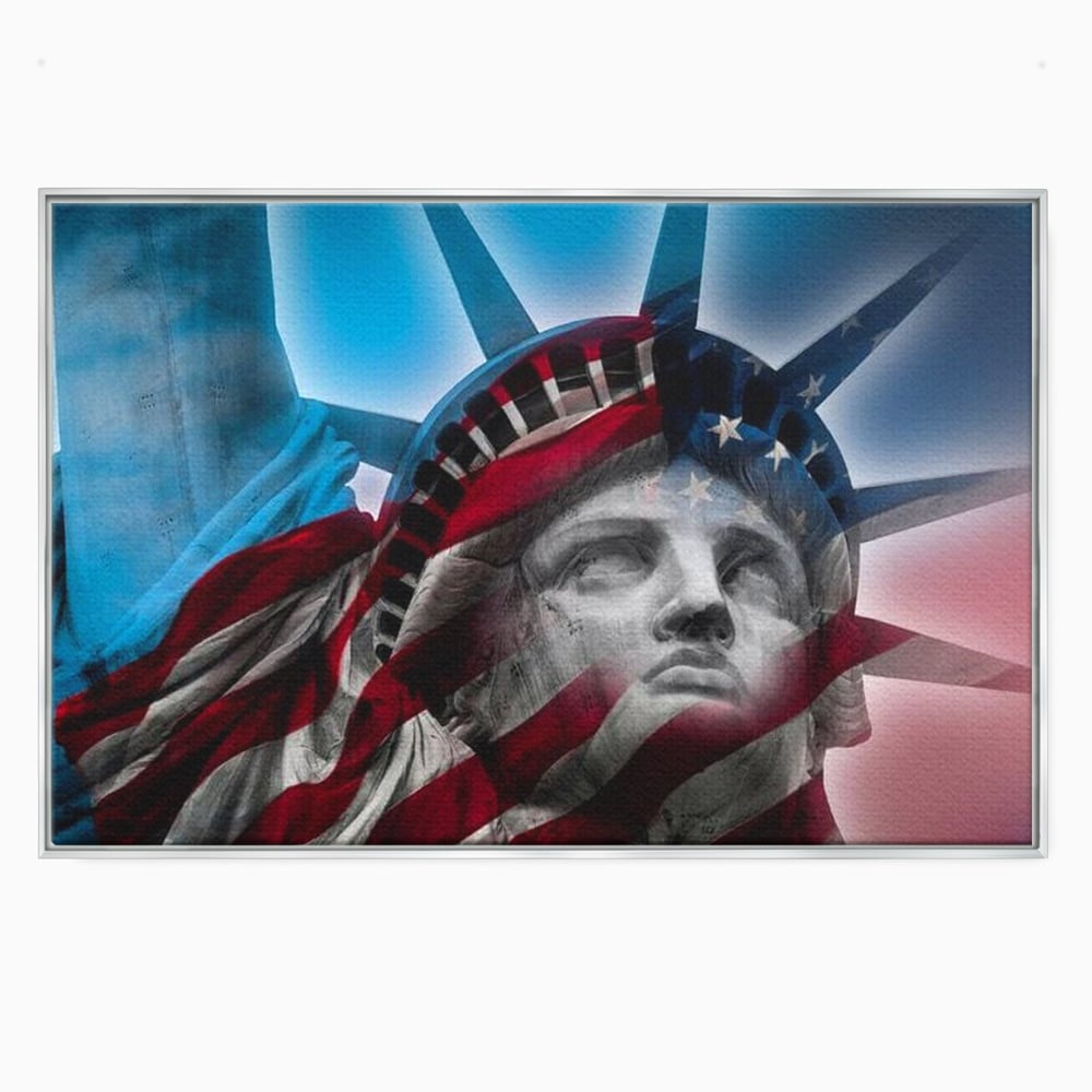 Tablou Canvas Premium, LuxCanva® O1047, Eterna Gardiana, Libertate, America, Spirit, Natiune, Steag, Vis, Patriotism, Simbol, Statuie, Identitate, Independenta, Democratic, Birou, Living, Dormitor