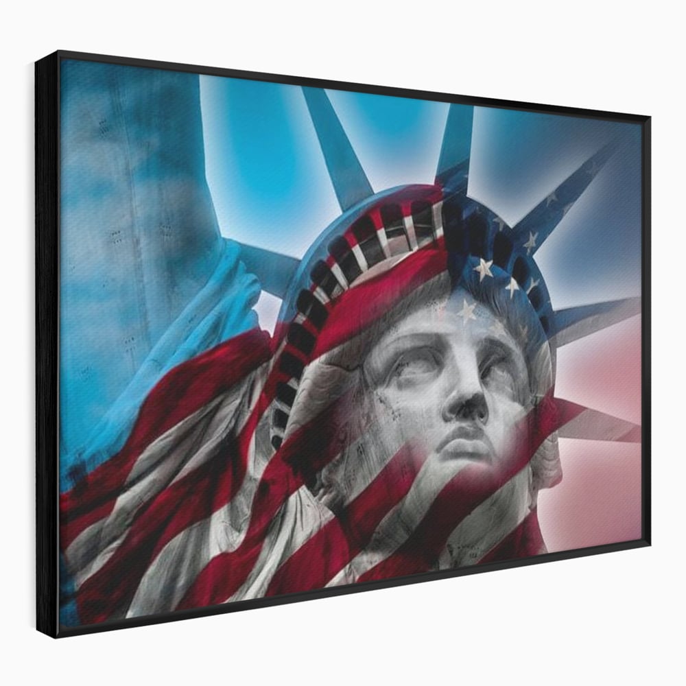 Tablou Canvas Premium, LuxCanva® O1047, Eterna Gardiana, Libertate, America, Spirit, Natiune, Steag, Vis, Patriotism, Simbol, Statuie, Identitate, Independenta, Democratic, Birou, Living, Dormitor